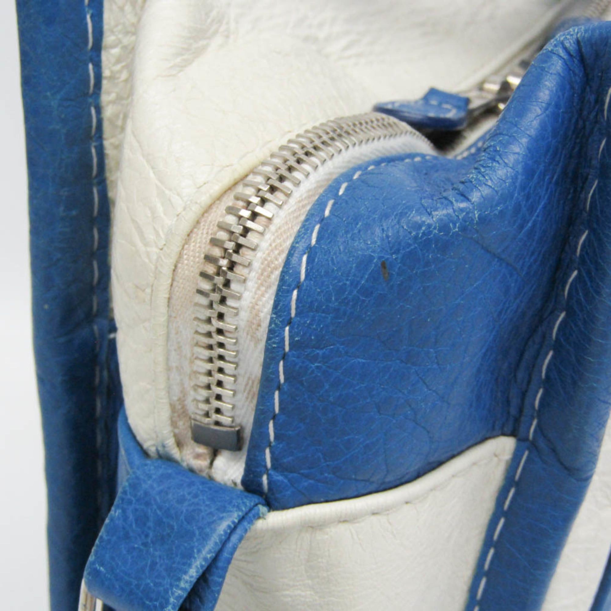 Balenciaga Balenciaga Bazar Shopper XS 452458 Women's Leather Shoulder Bag,Tote Bag Blue,White Size ONE SIZE - 10 Thumbnail