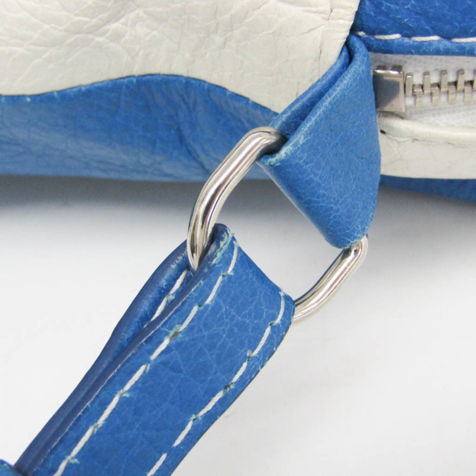 Balenciaga Balenciaga Bazar Shopper XS 452458 Women's Leather Shoulder Bag,Tote Bag Blue,White Size ONE SIZE - 12 Thumbnail