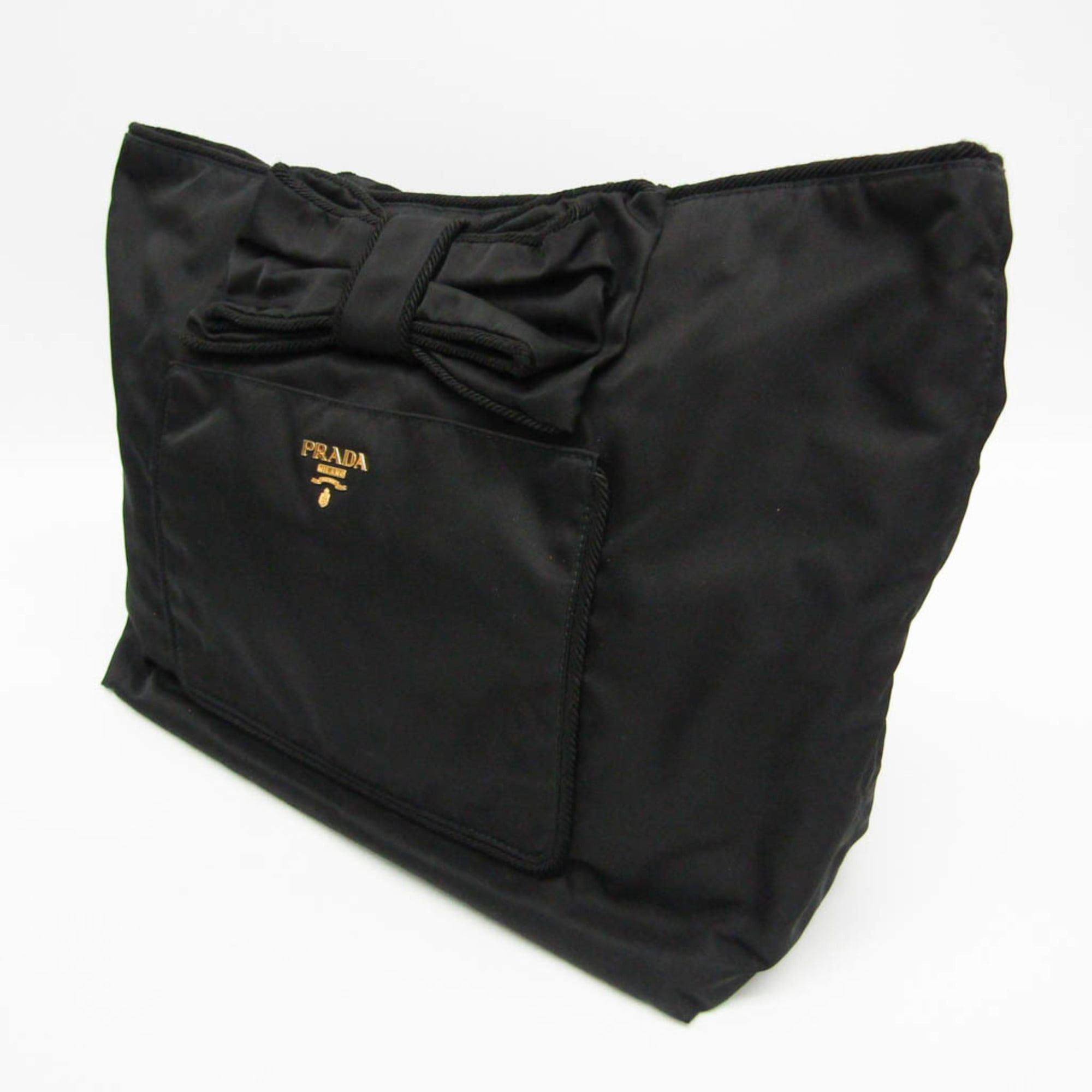 Prada Prada TESSUTO Ribbon Tote Women's Nylon Tote Bag Black Size ONE SIZE - 8 Thumbnail