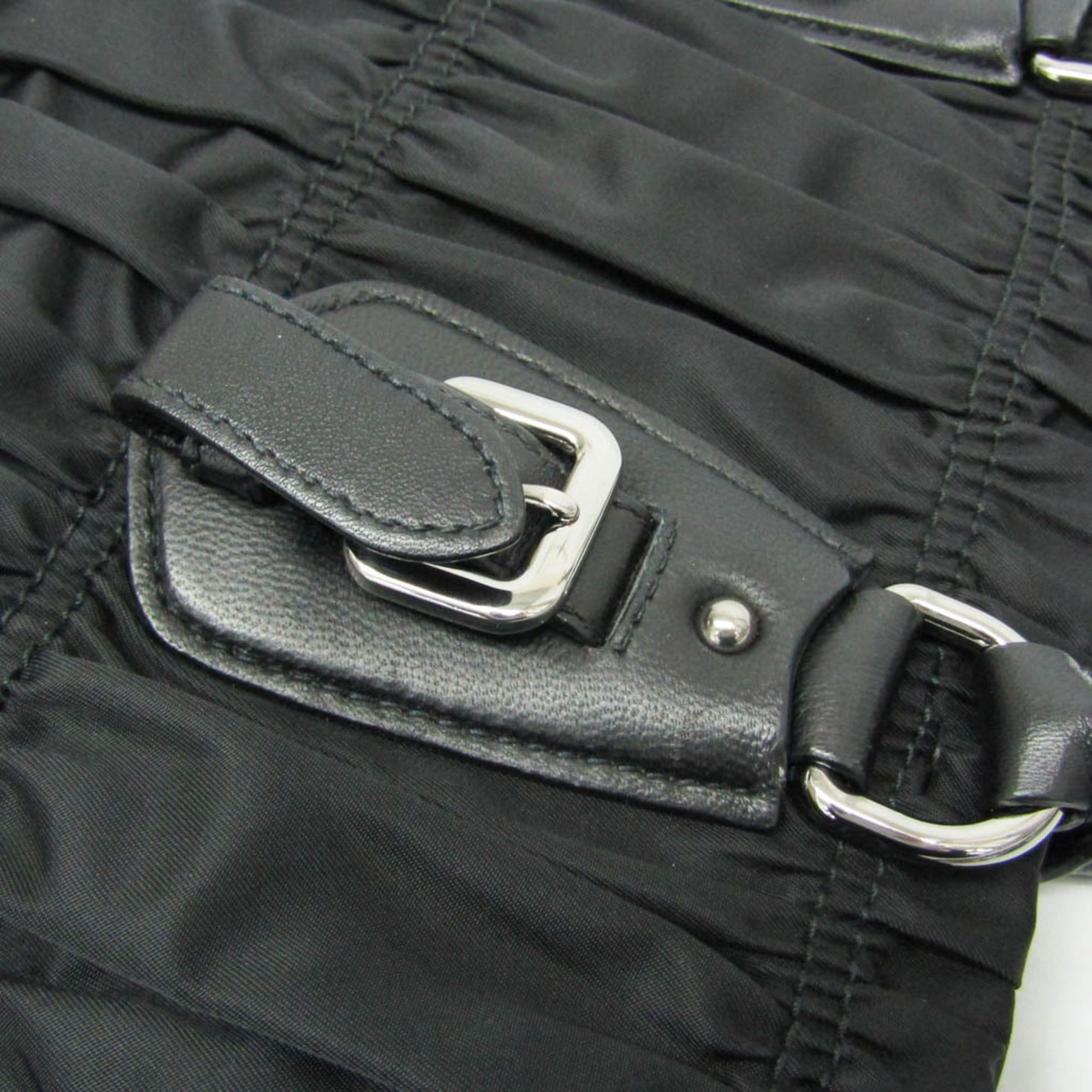 Prada Prada TESSUTO Gather Women's Nylon Handbag,Shoulder Bag Black Size ONE SIZE - 8 Thumbnail