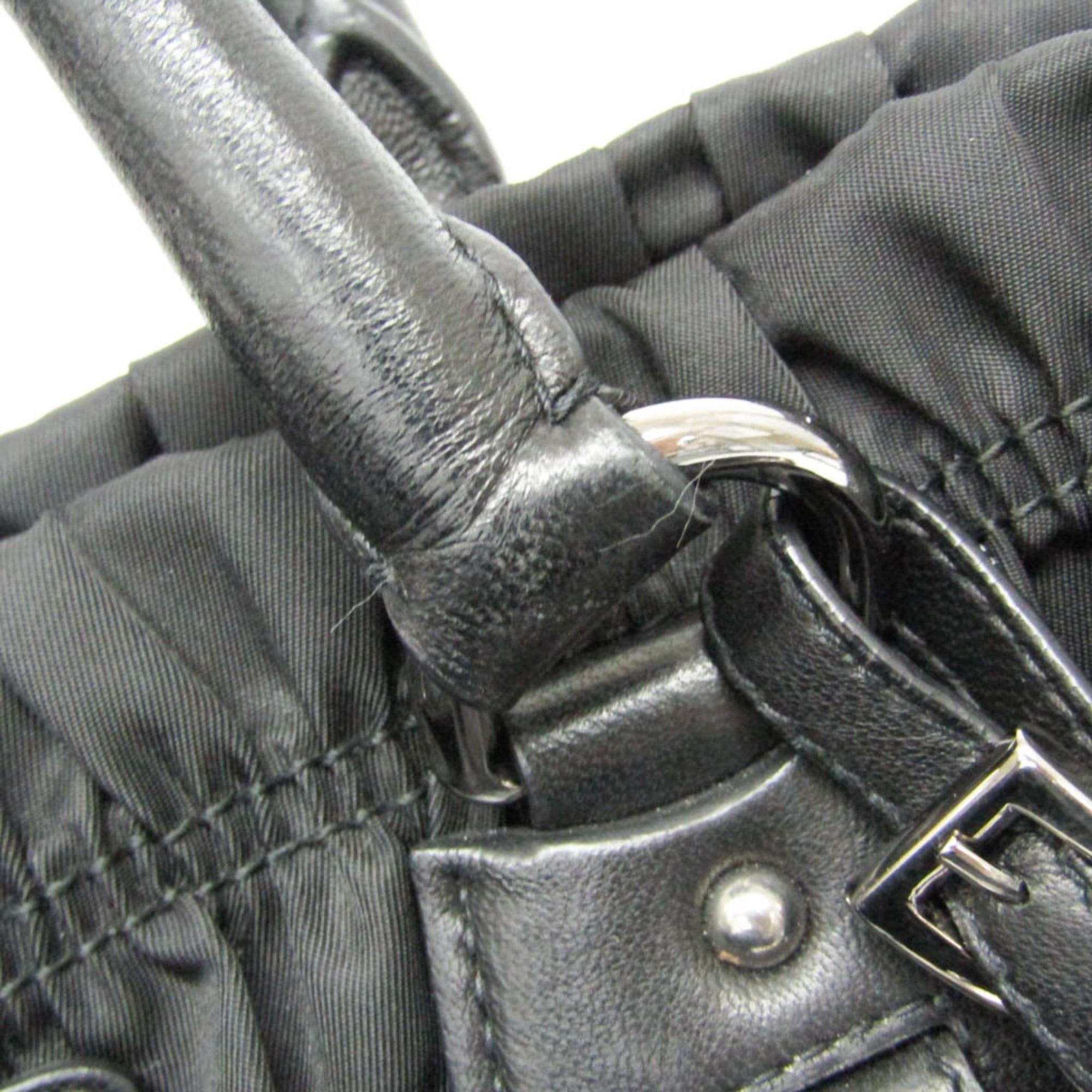 Prada Prada TESSUTO Gather Women's Nylon Handbag,Shoulder Bag Black Size ONE SIZE - 13 Thumbnail
