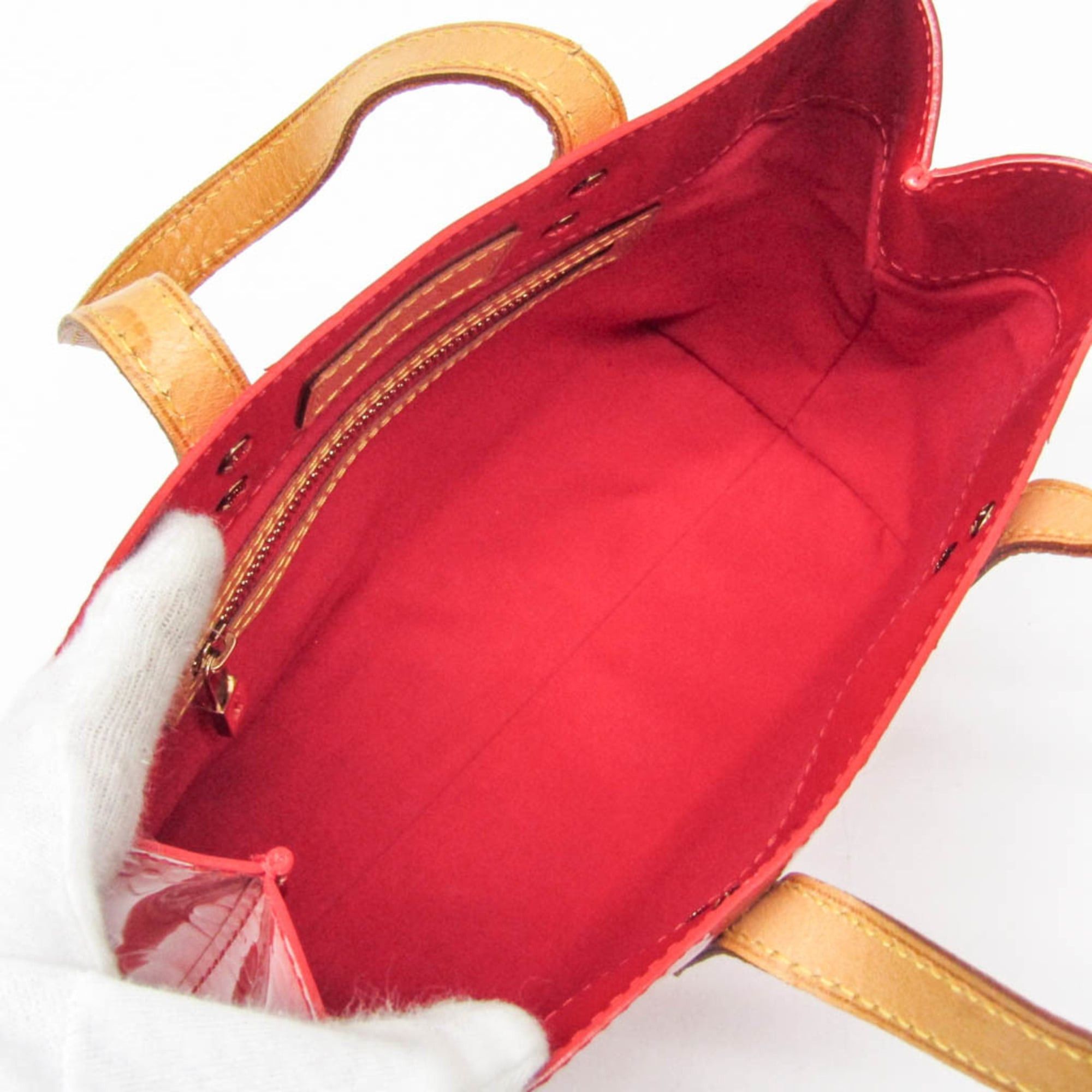 Louis Vuitton Louis Vuitton Monogram Vernis Reade PM M91088 Women's Handbag Rouge Size ONE SIZE - 3 Thumbnail