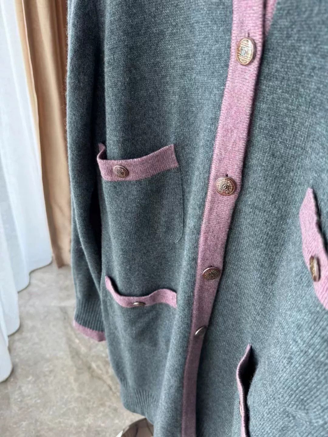 Chanel Chanel Multicolor Cashmere Cardigan Size L / US 10 / IT 46 - 4 Thumbnail