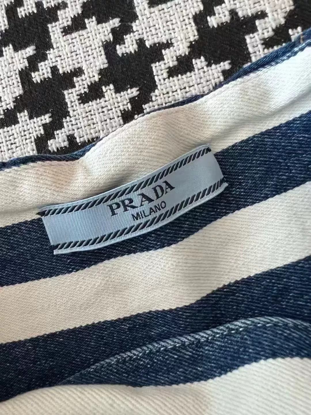 Prada Prada Blue Striped Denim Shorts Size 38" / US 16 / IT 52 - 6 Thumbnail