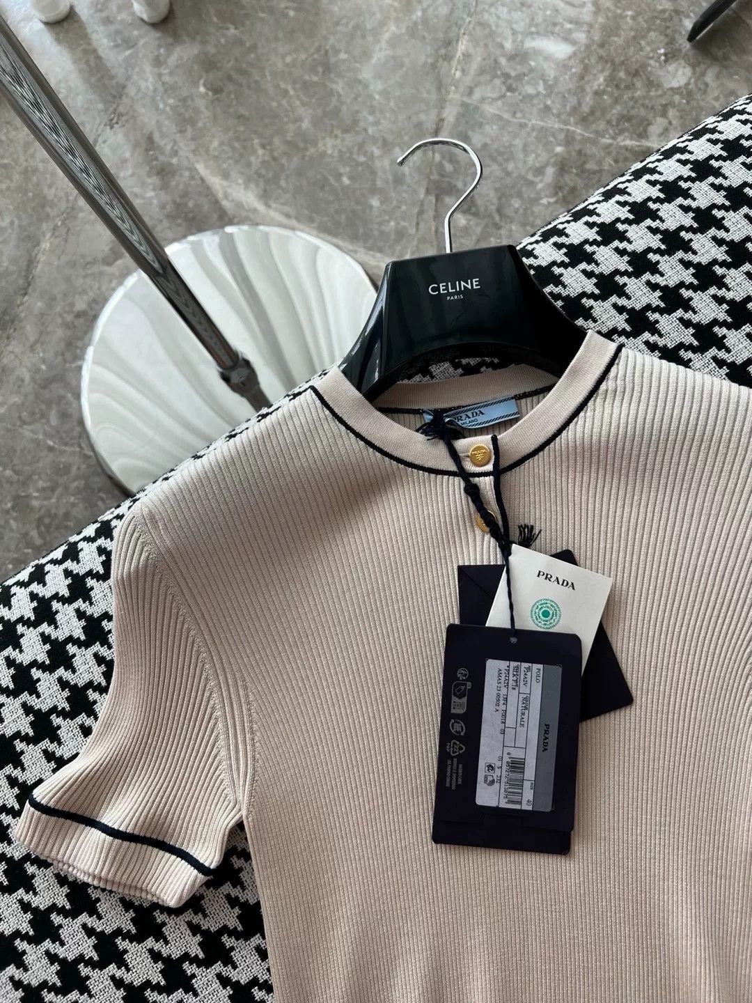 Prada Prada Beige Silk Knit Top Size S / US 4 / IT 40 - 4 Thumbnail