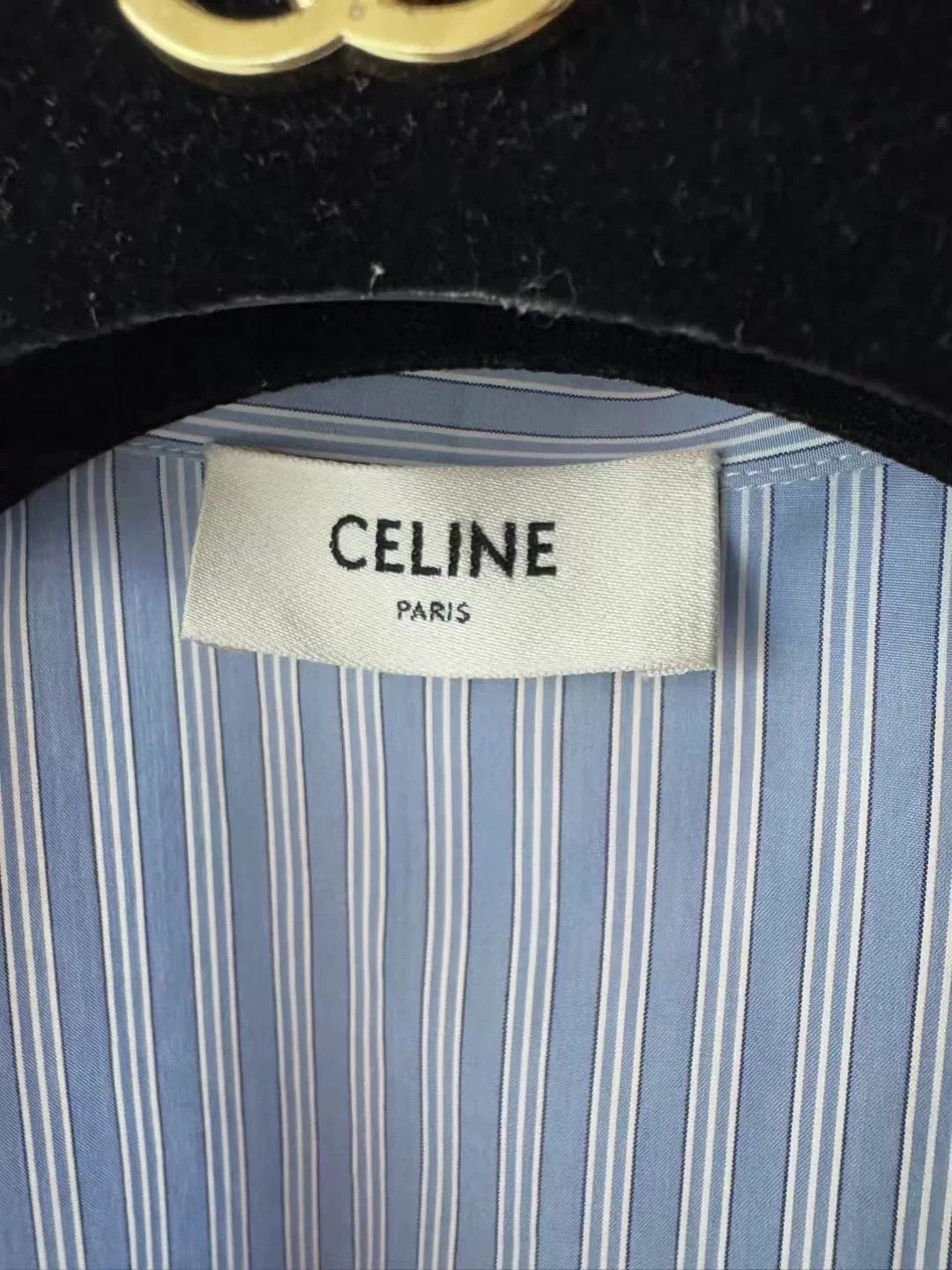 Celine Celine Striped Embroidered Shirt for Men Size US M / EU 48-50 / 2 - 4 Thumbnail