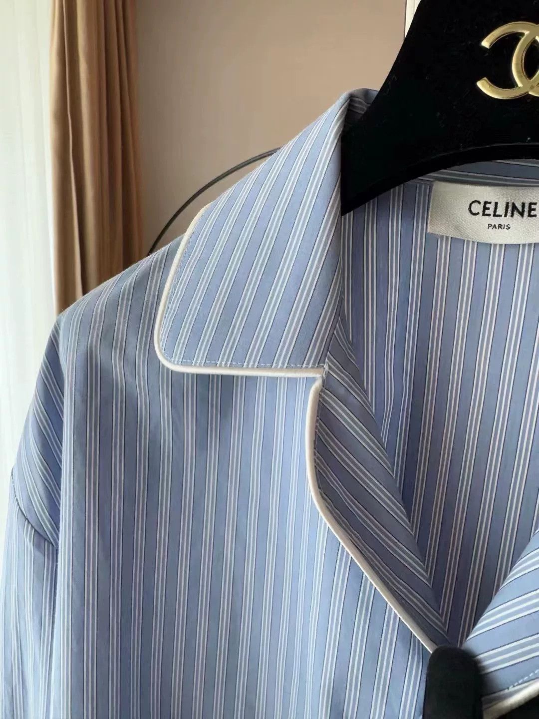 Celine Celine Striped Embroidered Shirt for Men Size US M / EU 48-50 / 2 - 3 Thumbnail