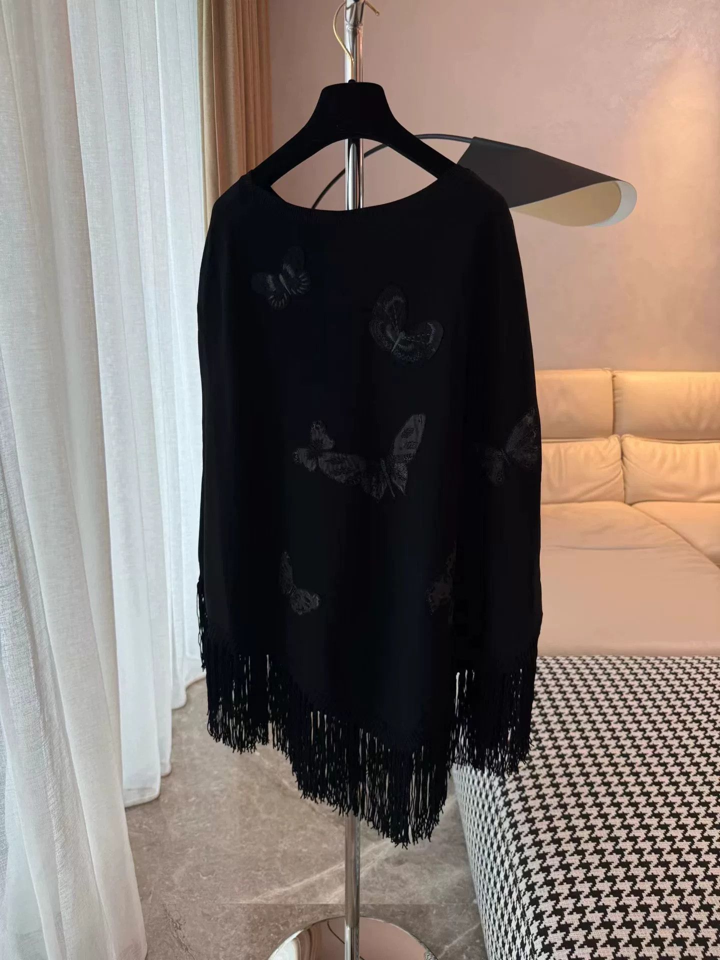 Valentino Valentino Embroidered Fringe Cape Shawl Size L / US 10 / IT 46 - 5 Thumbnail