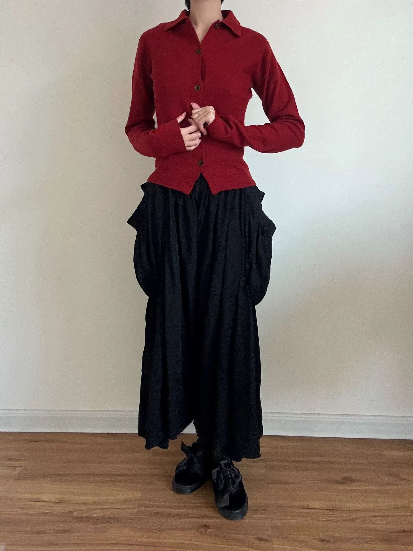 Yohji Yamamoto Limi Feu Suspender Skirt Pants Size 29" - 4 Thumbnail