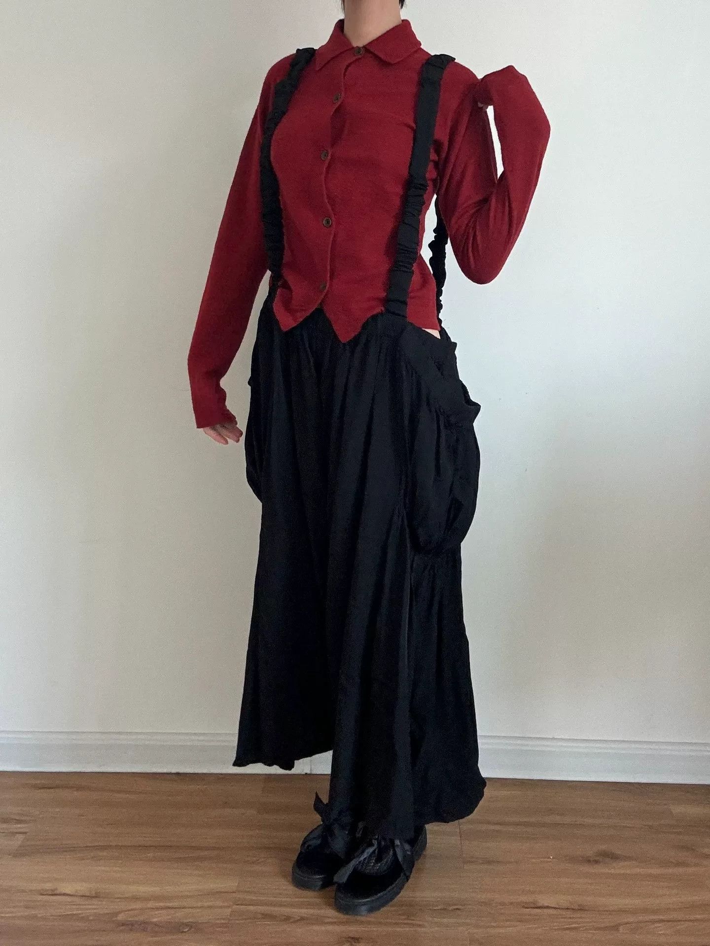 Yohji Yamamoto Limi Feu Suspender Skirt Pants Size 29" - 3 Thumbnail