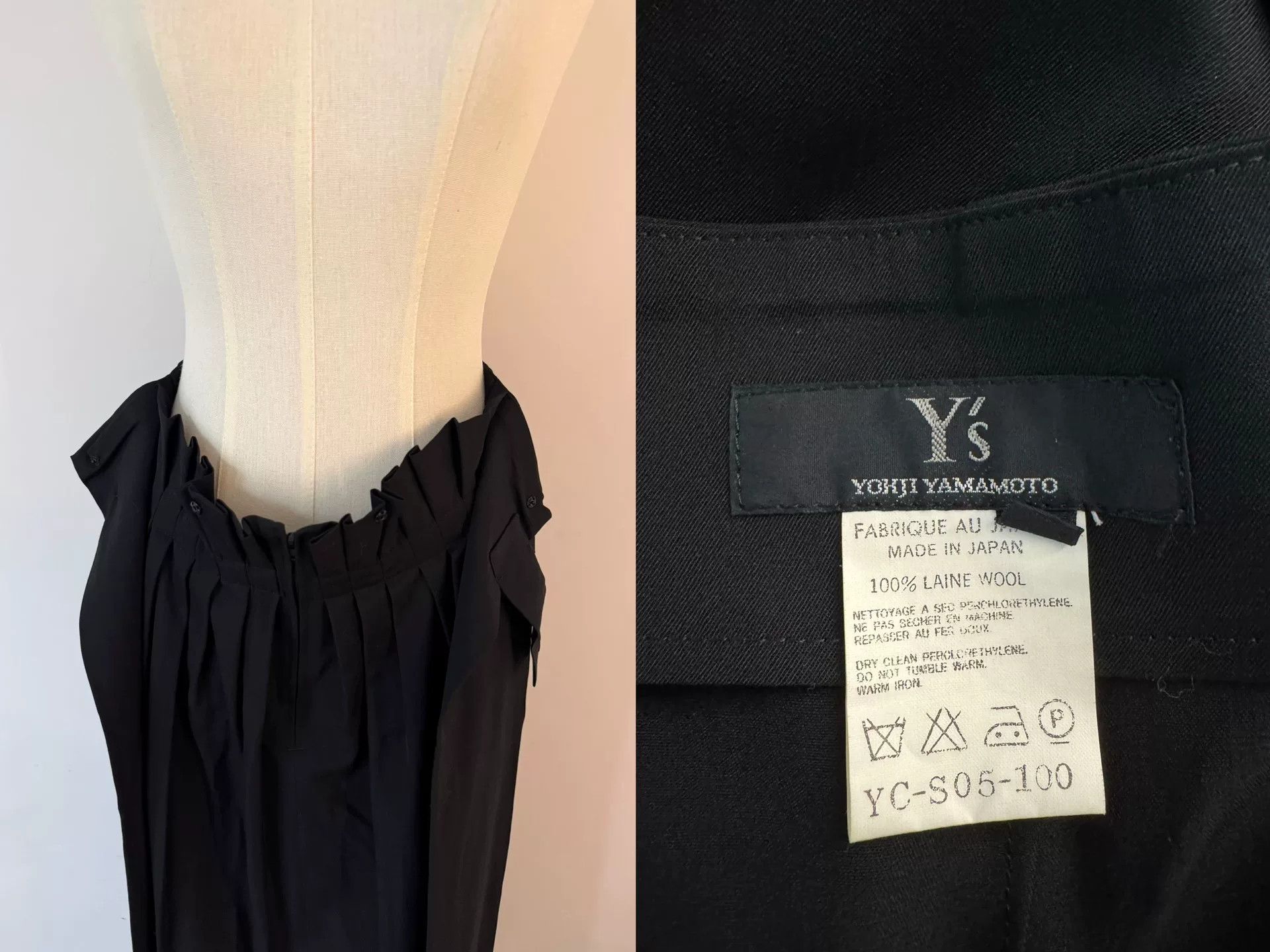 Yohji Yamamoto Y's Yohji Yamamoto Black Skirt Size 26" / US 2 / IT 38 - 9 Thumbnail