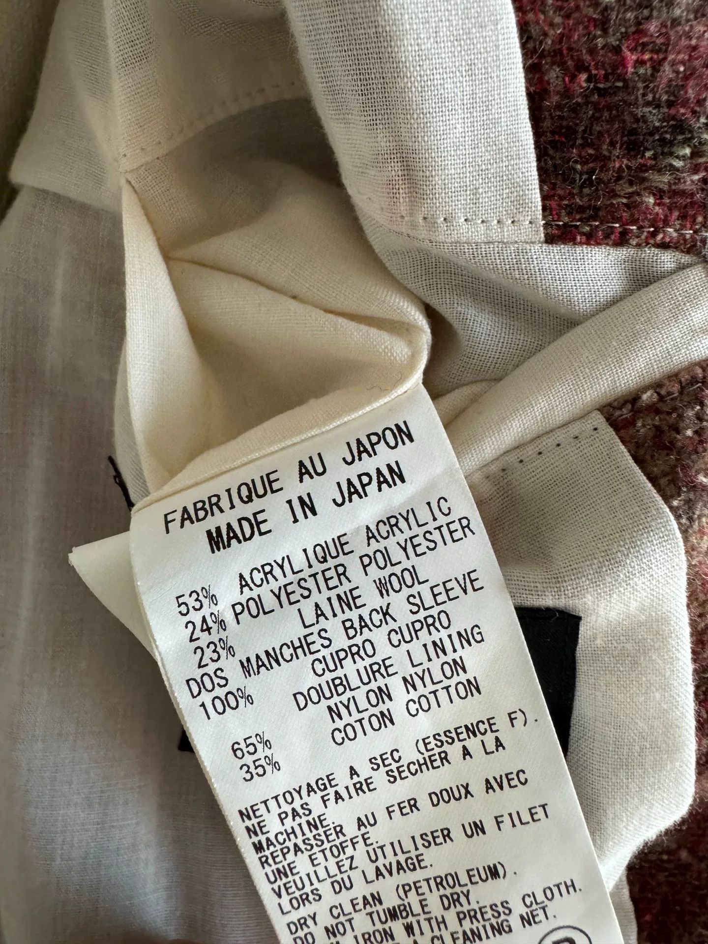 Yohji Yamamoto Patterned Wool Blend Coat