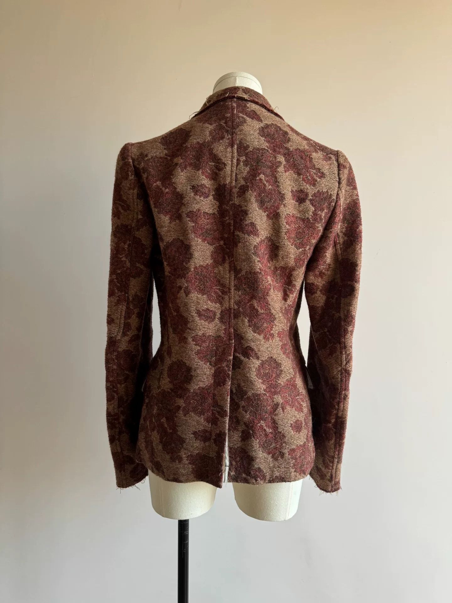 Yohji Yamamoto Patterned Wool Blend Coat