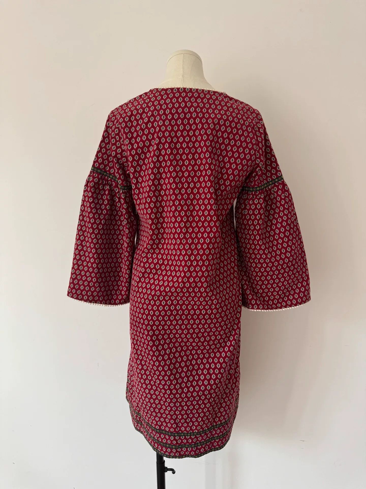 Yohji Yamamoto Floral Cotton Dress with Velvet Skirt Size M / US 6-8 / IT 42-44 - 8 Thumbnail