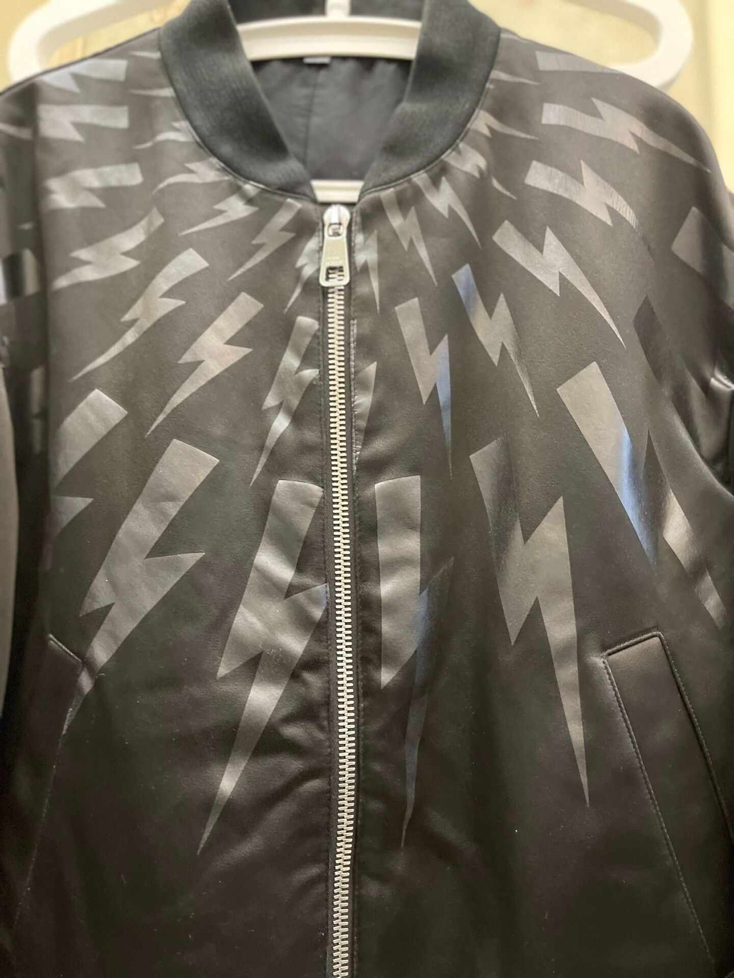 Neil Barrett Neil Barrett Black Bolt Pattern Jacket Size US XL / EU 56 / 4 - 4 Thumbnail
