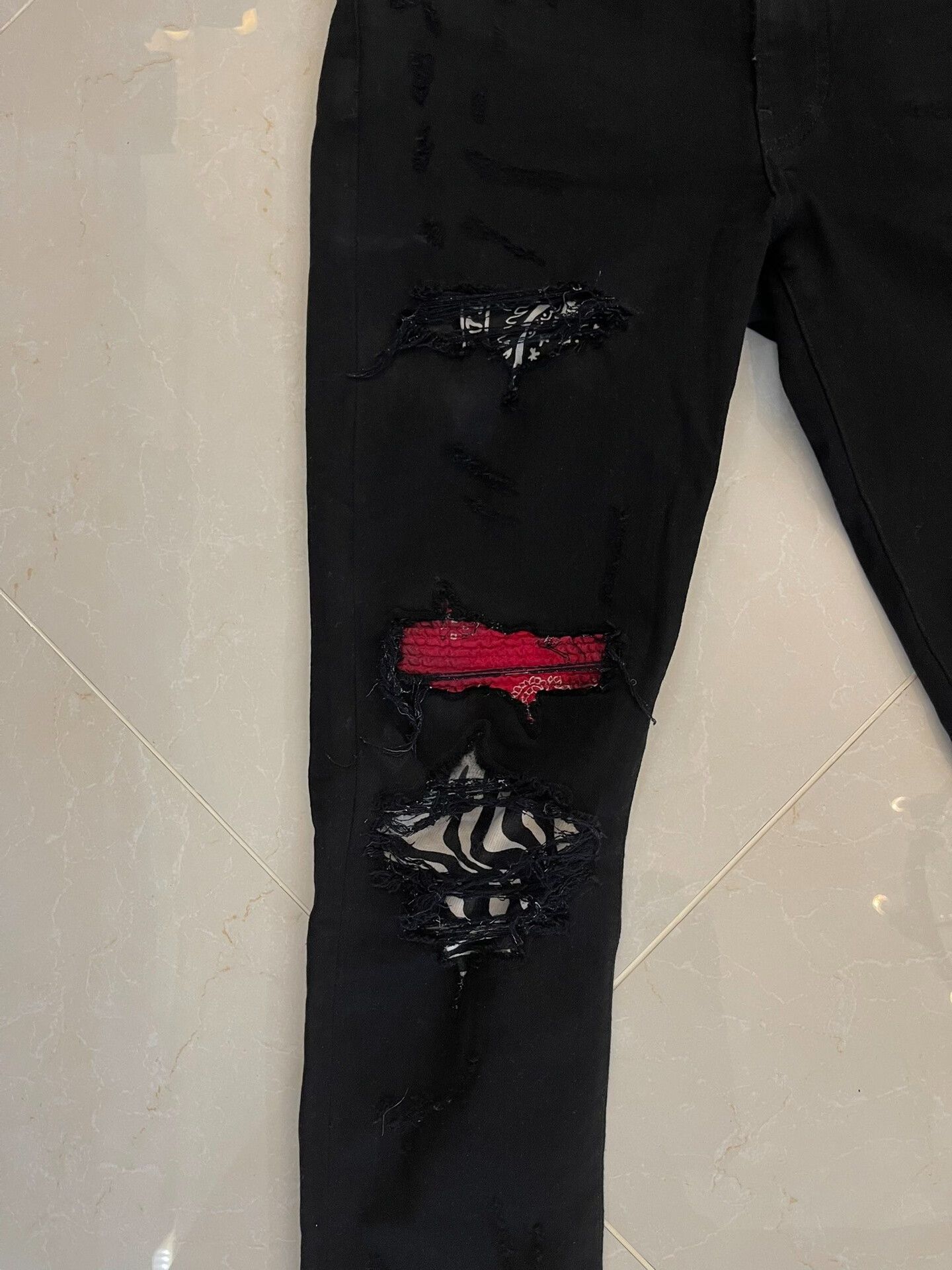 Amiri Amiri Black Denim Pants with Artistic Features Size US 32 / EU 48 - 2 Thumbnail