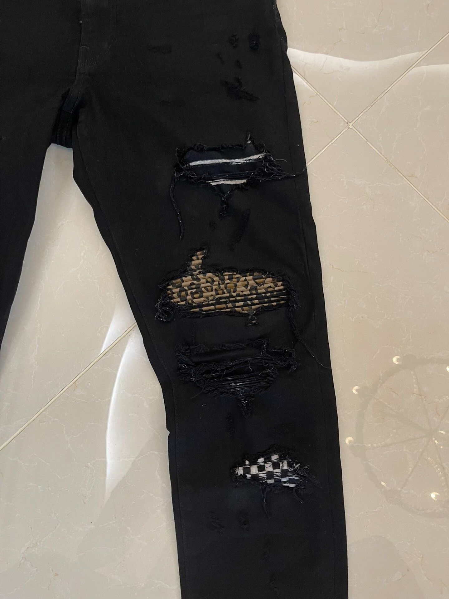 Amiri Amiri Black Denim Pants with Artistic Features Size US 32 / EU 48 - 3 Thumbnail
