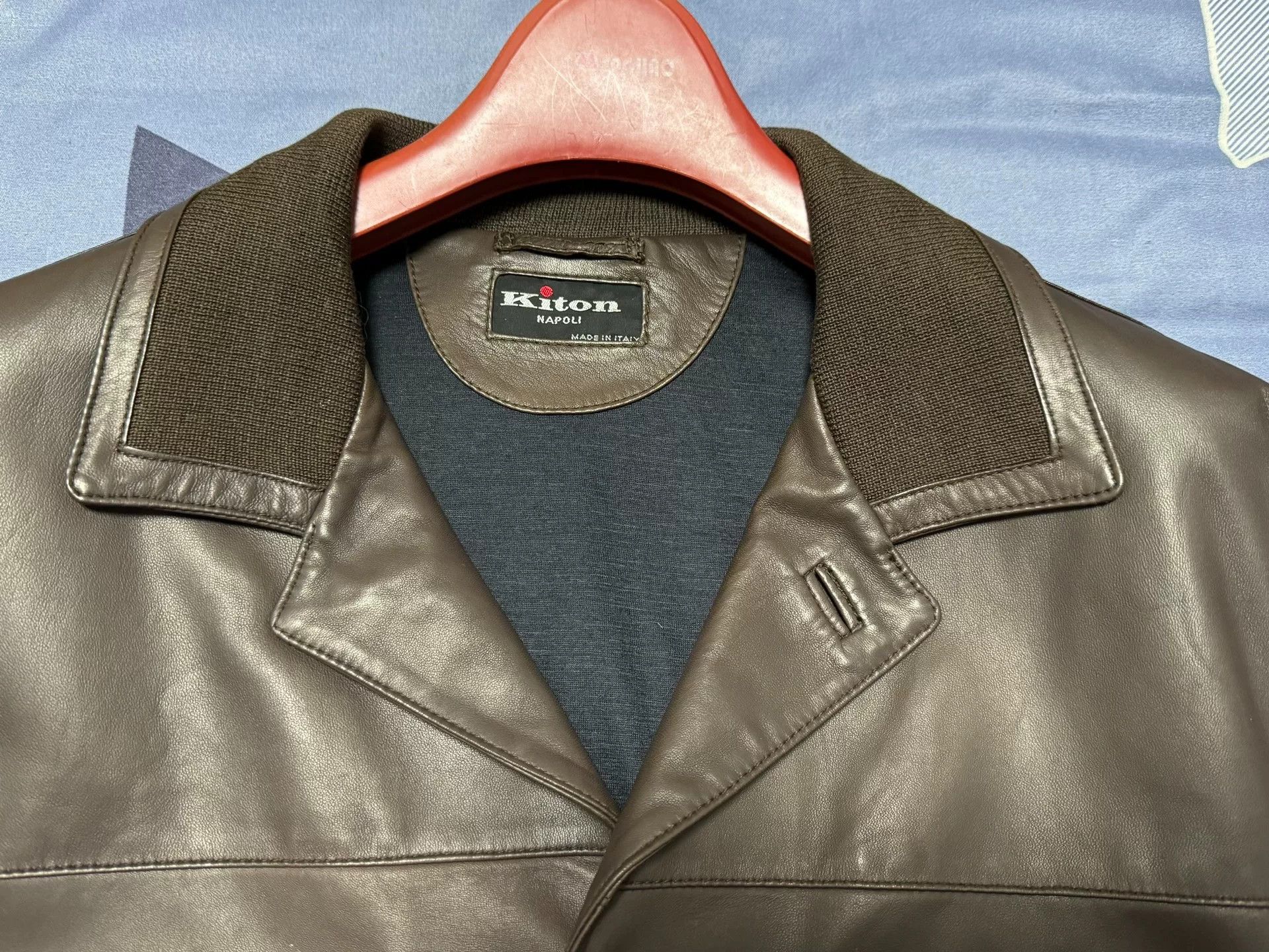 Kiton Kiton Brown Leather Jacket Size 48 Size US M / EU 48-50 / 2 - 2 Thumbnail