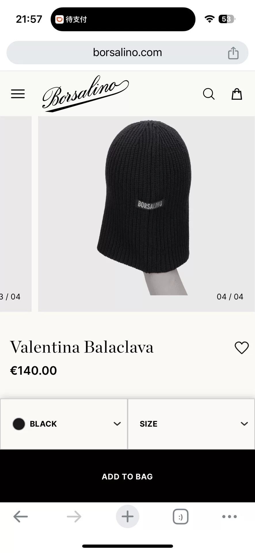Borsalino Borsalino Black Wool Cold Hat Size ONE SIZE - 4 Thumbnail