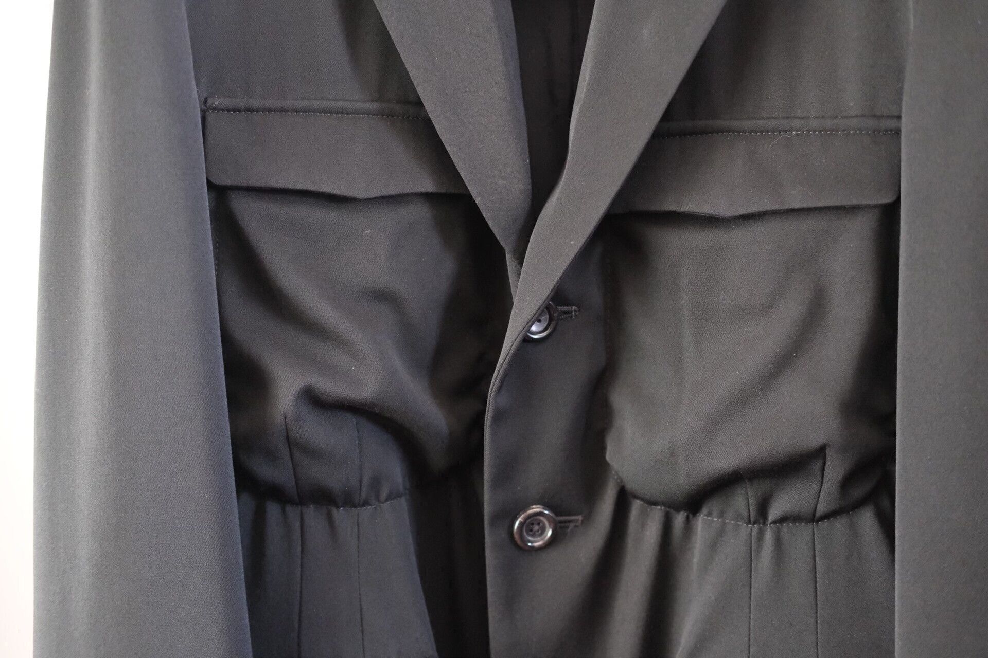 Yohji Yamamoto Yohji Yamamoto Black Multi-Pocket Suit Jacket Size US M / EU 48-50 / 2 - 2 Thumbnail
