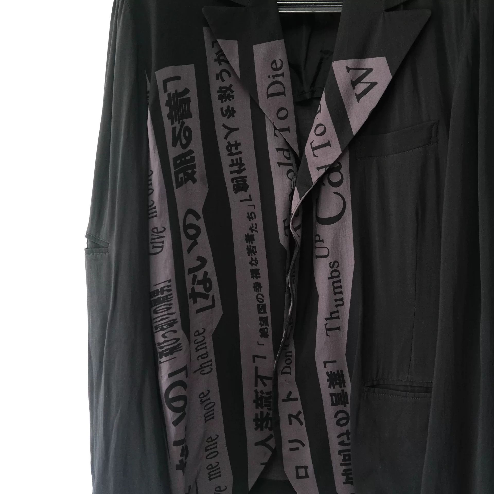 Yohji Yamamoto Yohji Yamamoto Black Character Suit Jacket Size US M / EU 48-50 / 2 - 2 Thumbnail