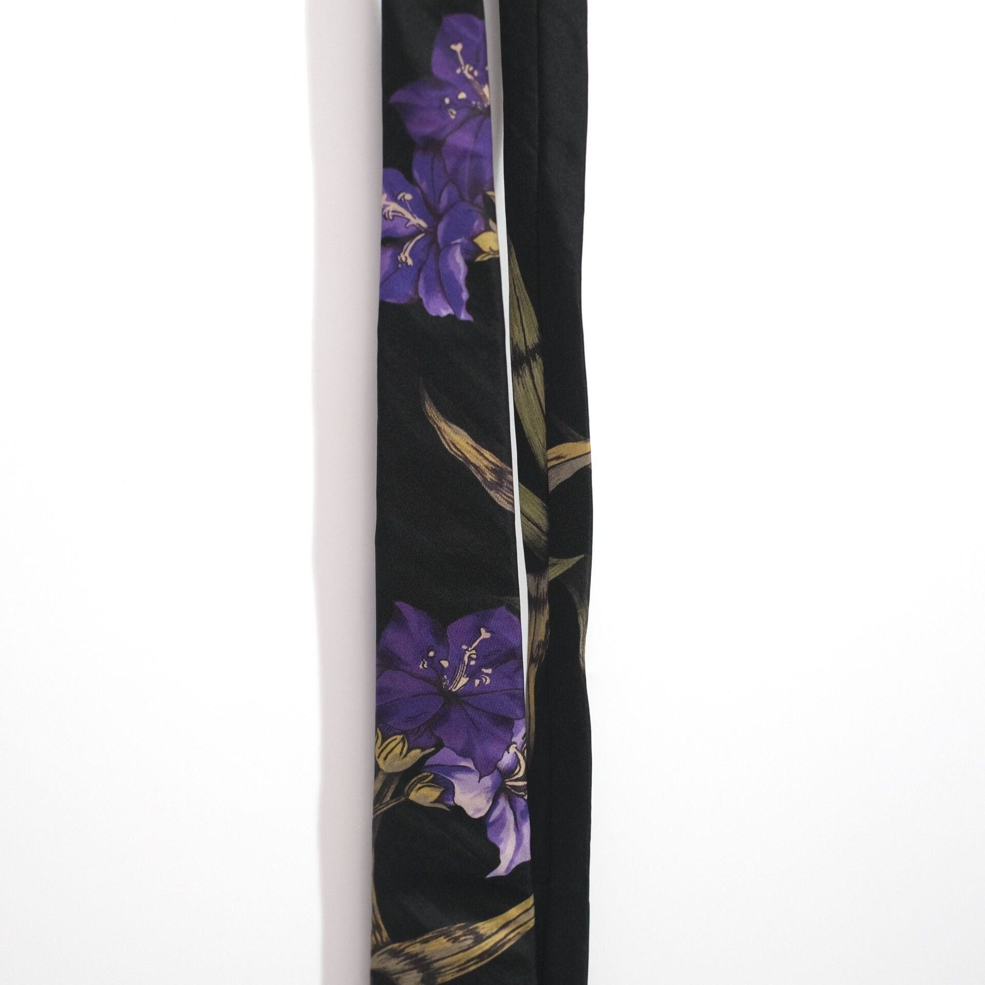 Yohji Yamamoto Yohji Yamamoto Purple Floral Silk Tie Size ONE SIZE - 2 Thumbnail