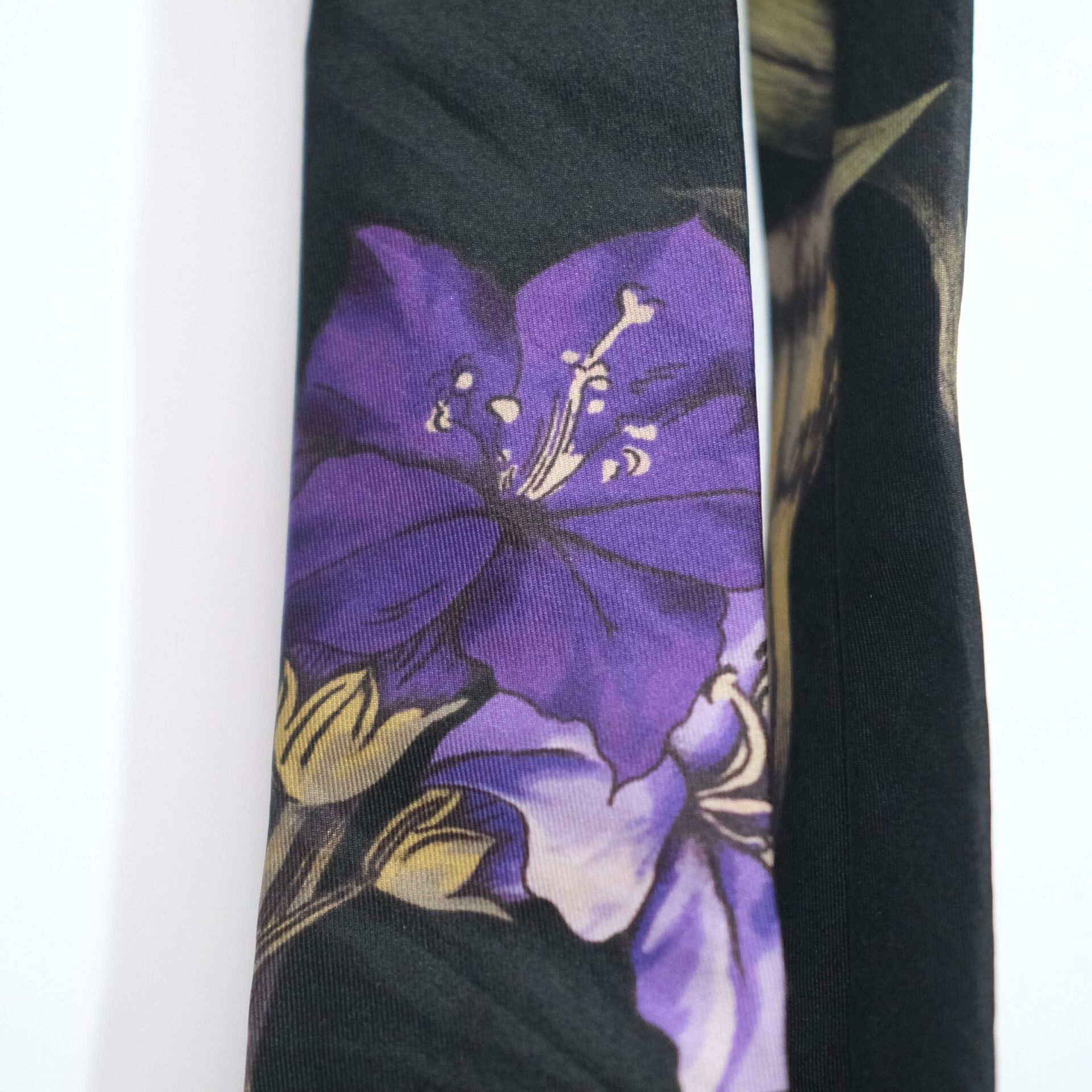 Yohji Yamamoto Yohji Yamamoto Purple Floral Silk Tie Size ONE SIZE - 3 Thumbnail