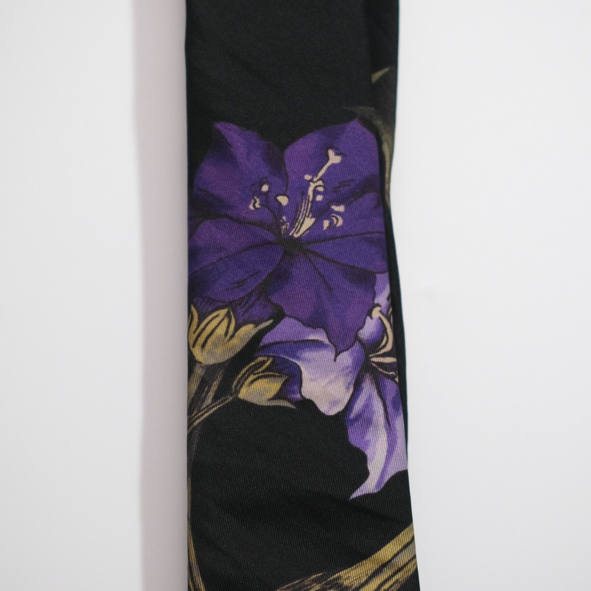 Yohji Yamamoto Yohji Yamamoto Purple Floral Silk Tie Size ONE SIZE - 6 Thumbnail