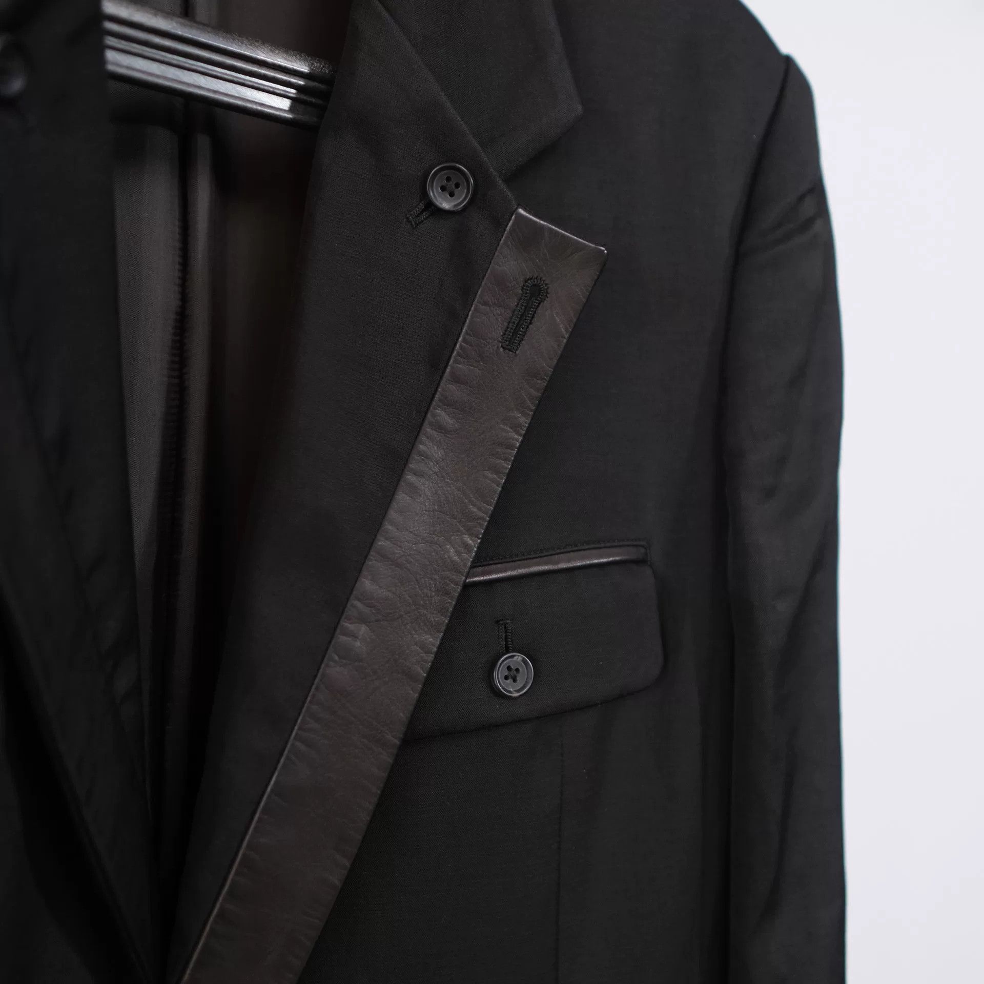 Yohji Yamamoto Yohji Yamamoto Long Coat with Leather Details Size US M / EU 48-50 / 2 - 3 Thumbnail