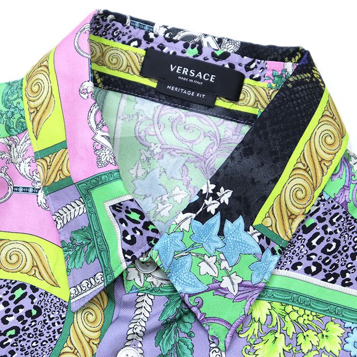 Versace Versace Versace HERITAGE FIT 100% Silk Shirt Textile Dress Shirt DUTY FREE for USA Size ONE SIZE - 11 Thumbnail