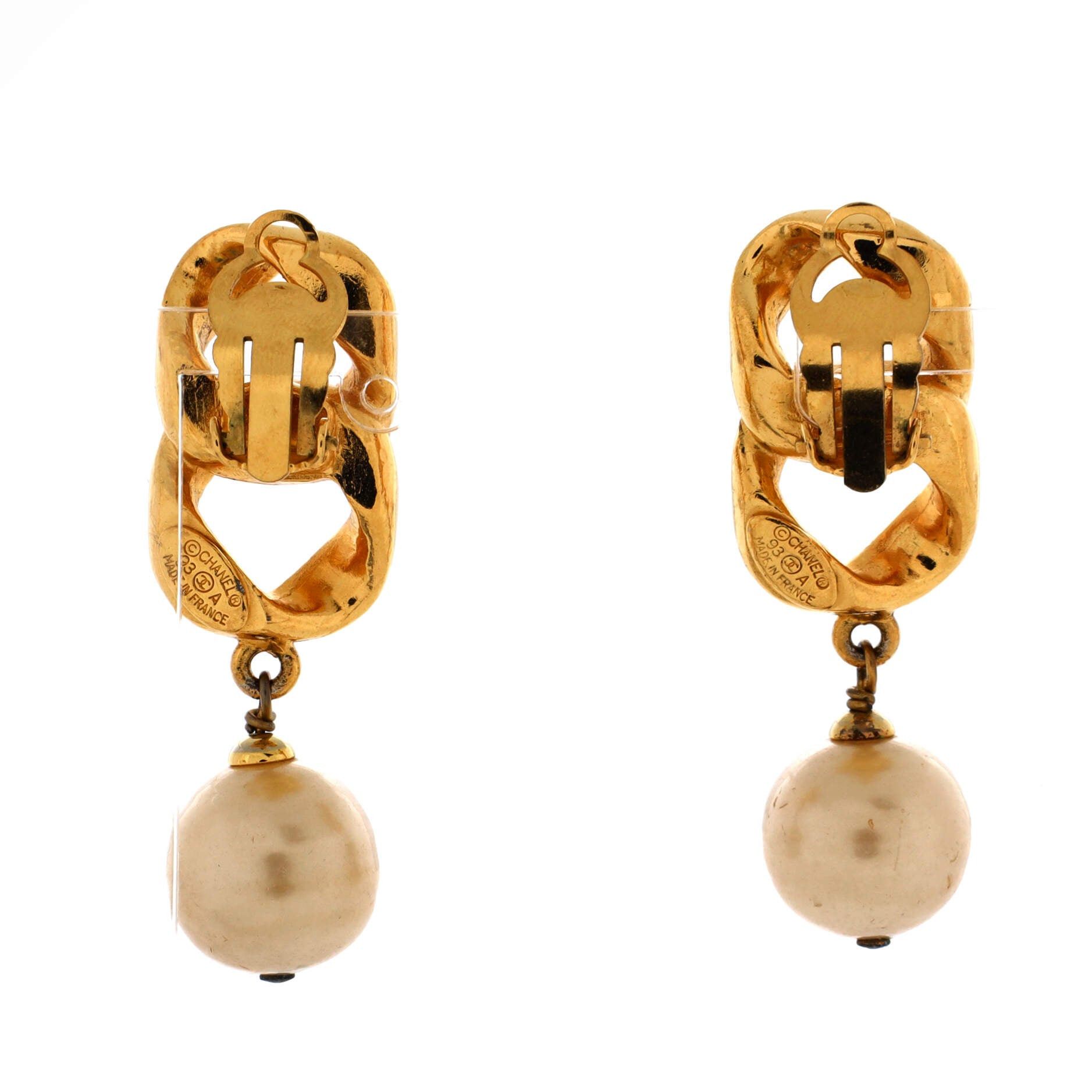 Chanel Chain Dangle Clip-On Earrings Size ONE SIZE - 3 Thumbnail