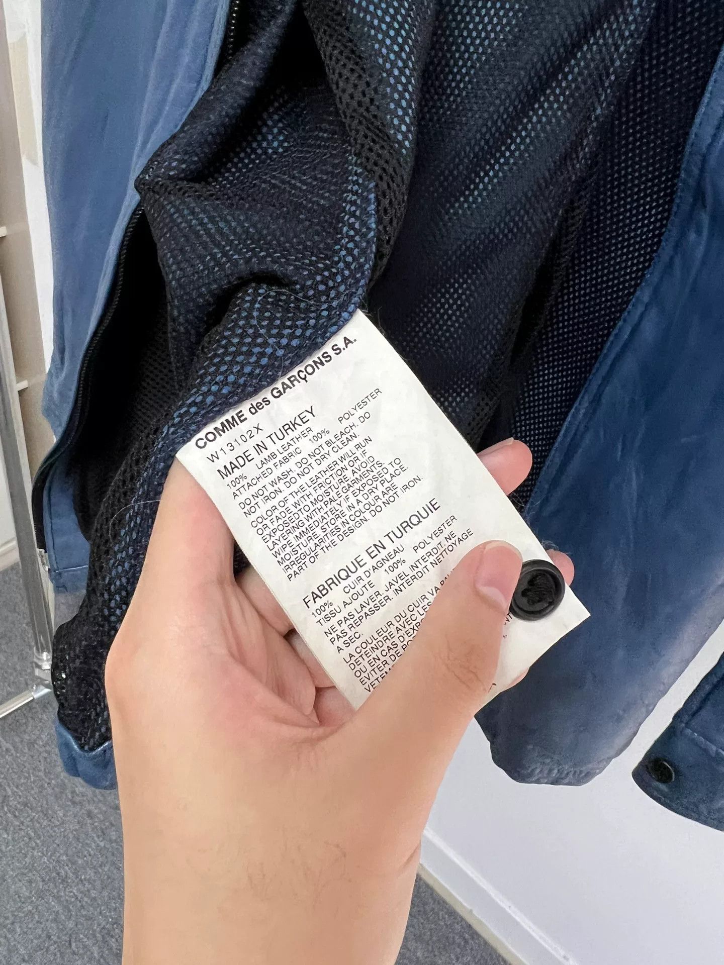 Comme des Garcons Comme des Garçons Blue Leather Jacket Size US M / EU 48-50 / 2 - 9 Thumbnail