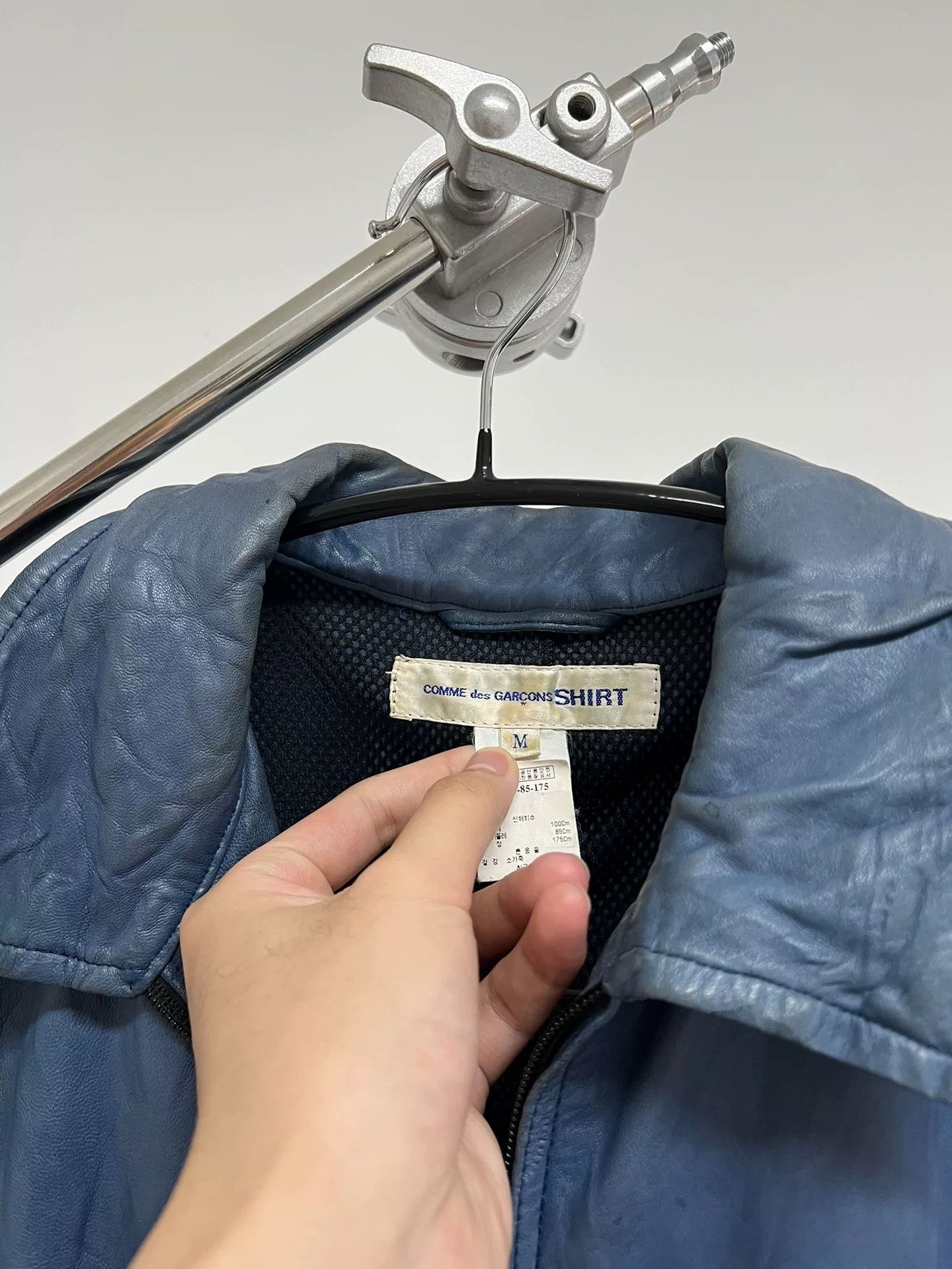 Comme des Garcons Comme des Garçons Blue Leather Jacket Size US M / EU 48-50 / 2 - 6 Thumbnail