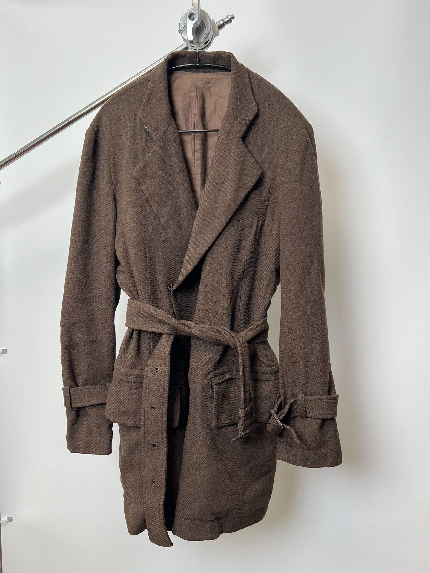 Yohji Yamamoto Adjustable Wool Blend Coat by Yohji Yamamoto Size L / US 10 / IT 46 - 3 Thumbnail
