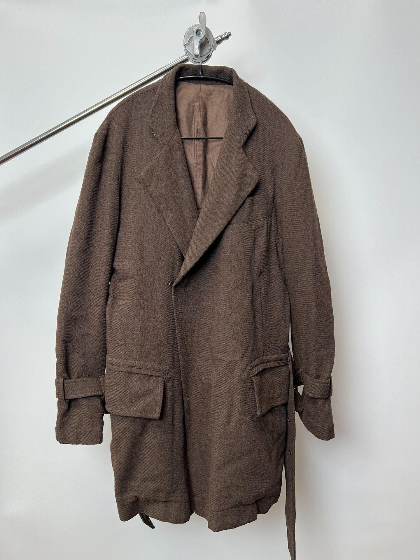 Yohji Yamamoto Adjustable Wool Blend Coat by Yohji Yamamoto Size L / US 10 / IT 46 - 2 Thumbnail