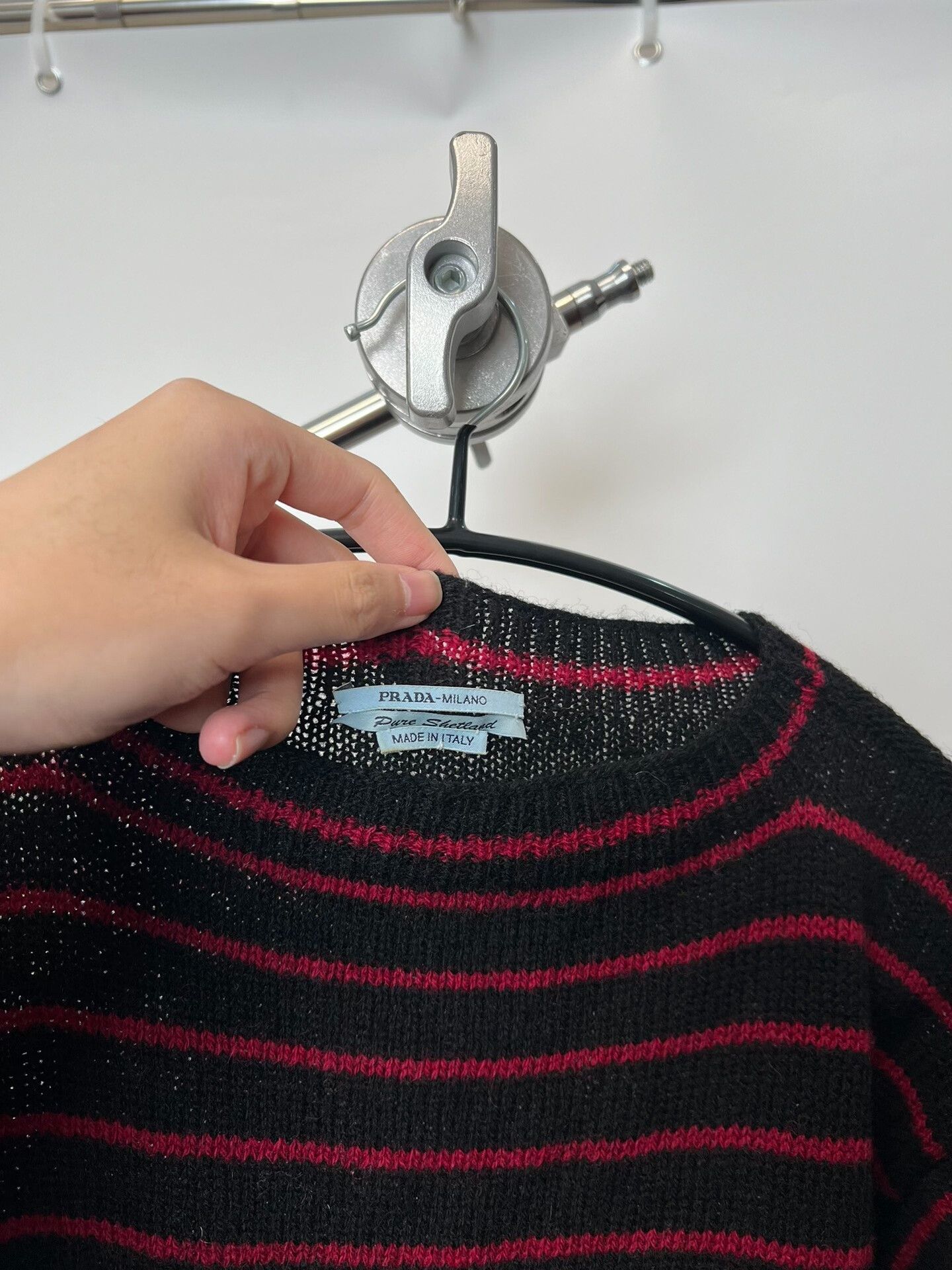 Prada Prada Striped Rabbit Wool Sweater Size US M / EU 48-50 / 2 - 3 Thumbnail