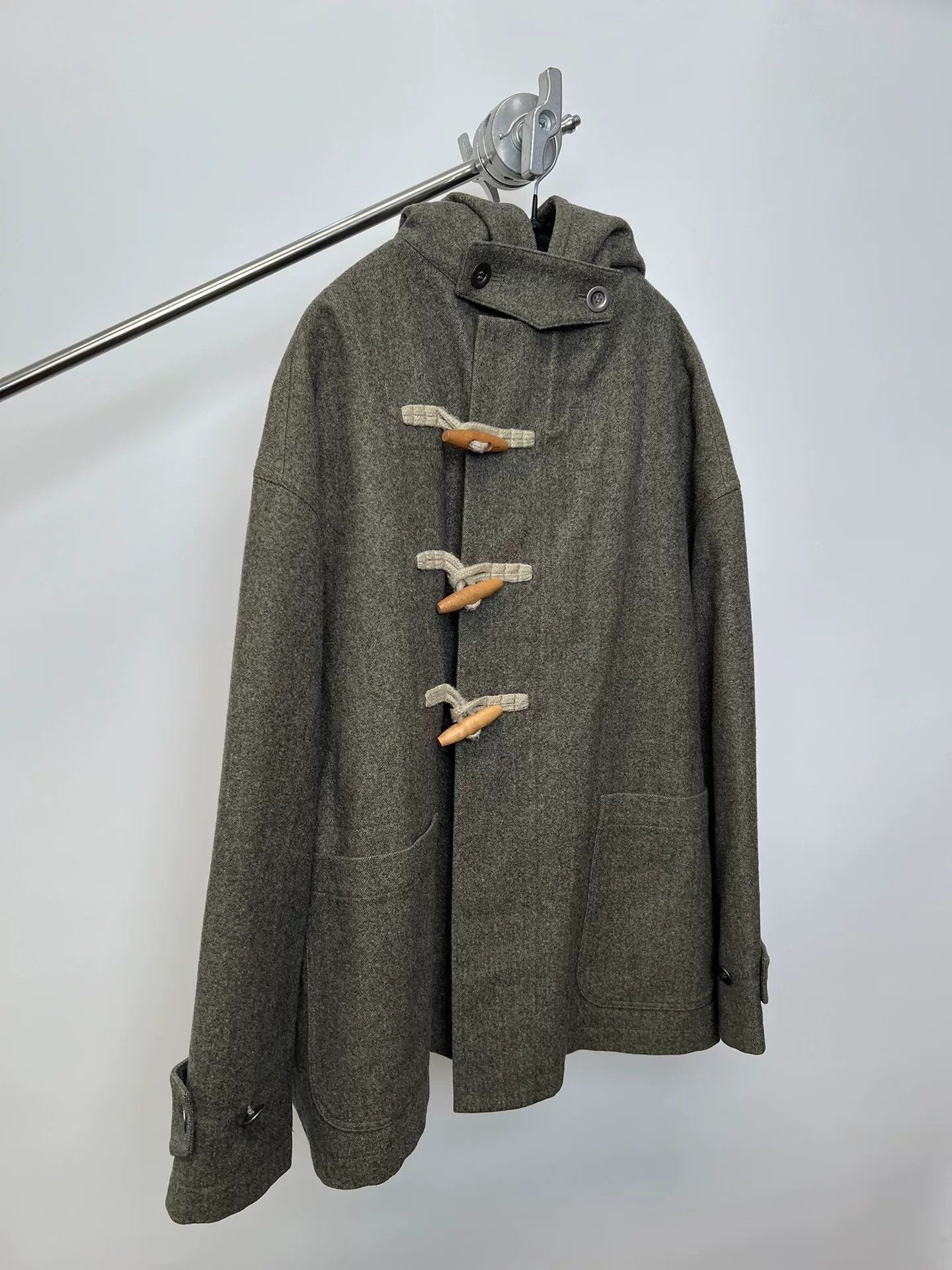 Yohji Yamamoto Stylish Wool Hooded Jacket by Yohji Yamamoto Size US M / EU 48-50 / 2 - 2 Thumbnail