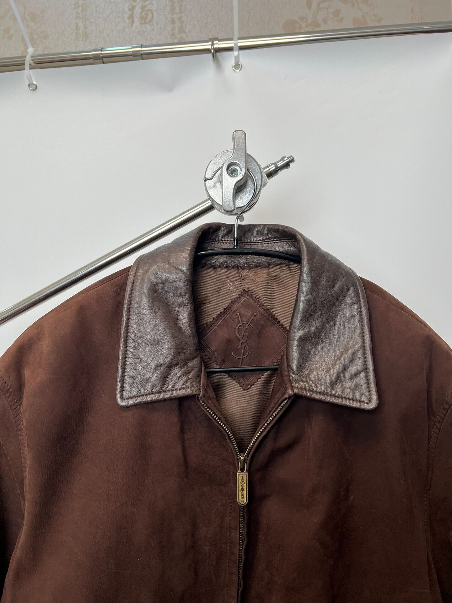 Yves Saint Laurent YVESSAINTLAURENT Vintage Jacket with Leather Details Size US L / EU 52-54 / 3 - 3 Thumbnail