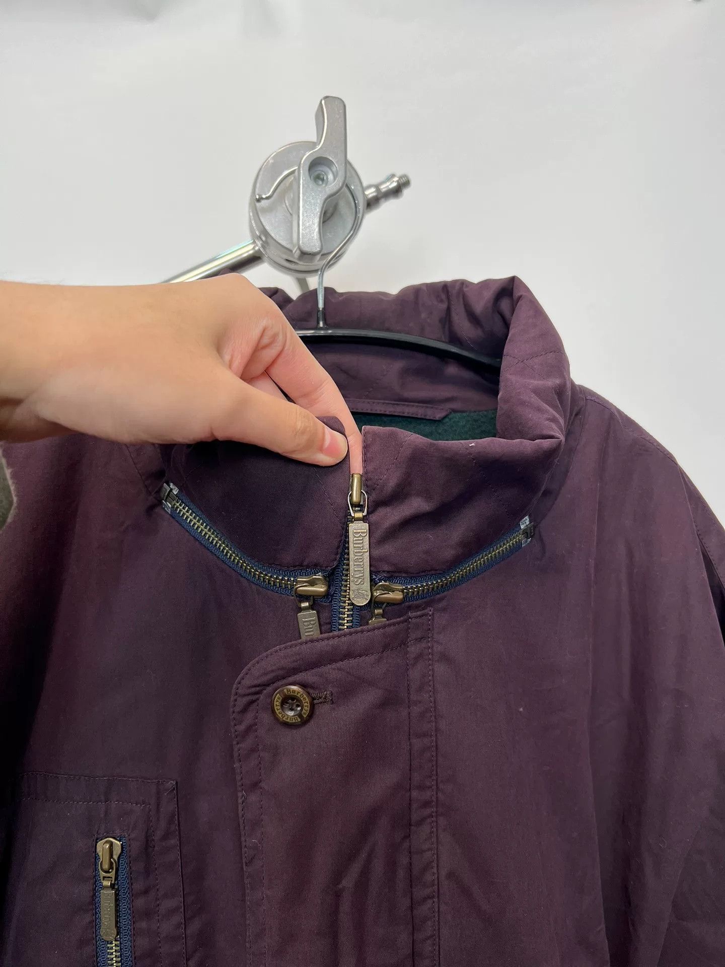 Burberry Burberry Purple Wool Lined Cotton Coat Size XL / US 12-14 / IT 48-50 - 4 Thumbnail