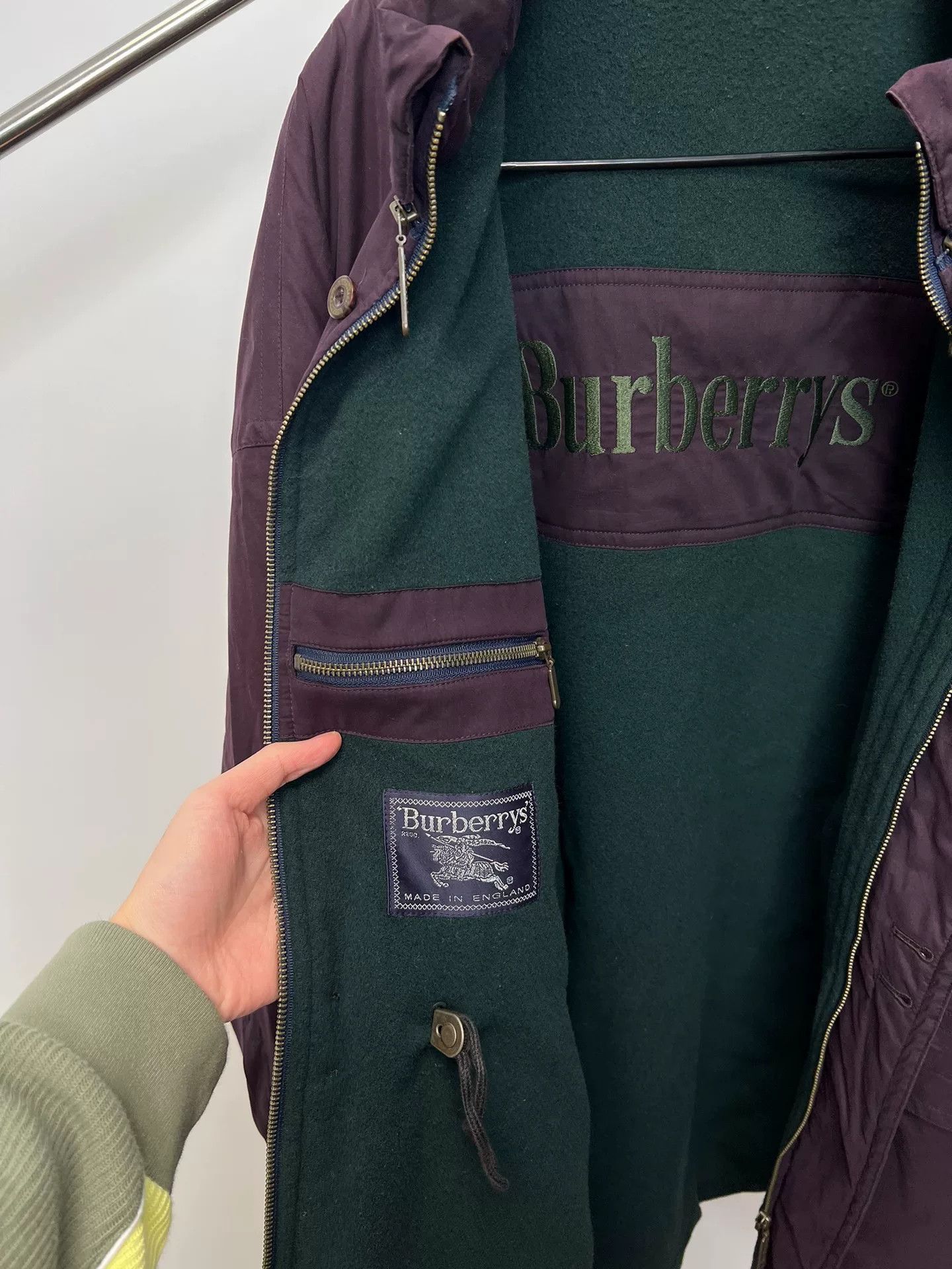 Burberry Burberry Purple Wool Lined Cotton Coat Size XL / US 12-14 / IT 48-50 - 5 Thumbnail