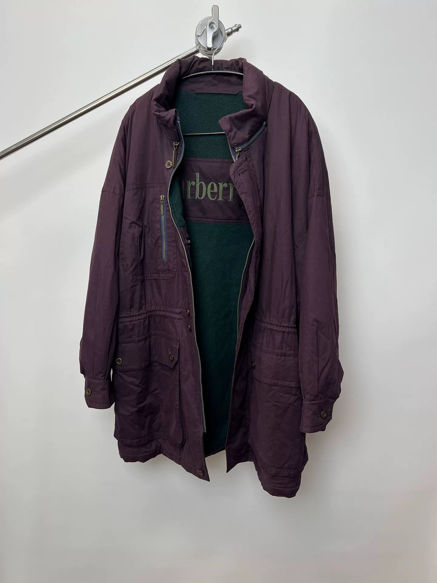 Burberry Burberry Purple Wool Lined Cotton Coat Size XL / US 12-14 / IT 48-50 - 2 Thumbnail