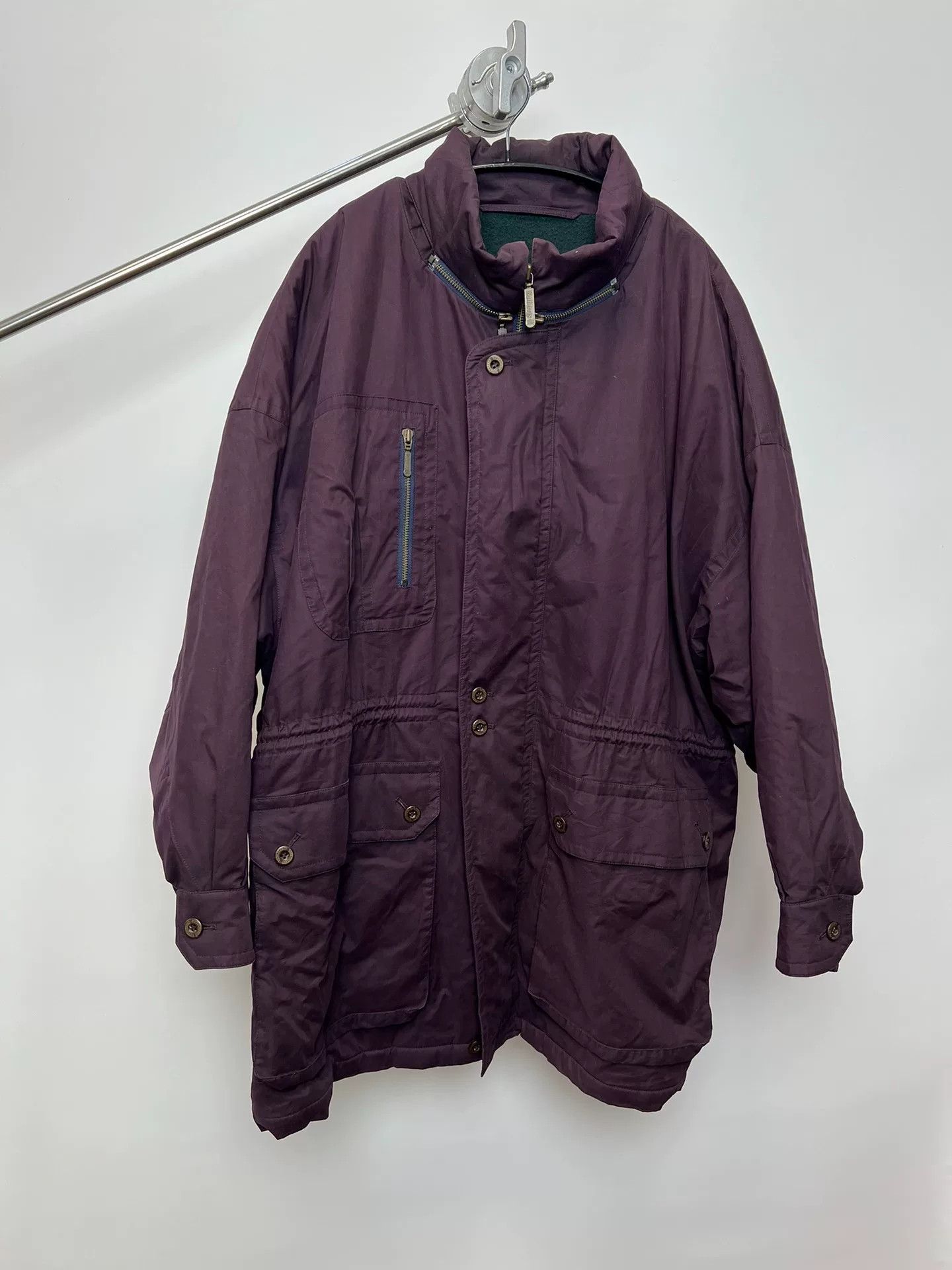 Burberry Burberry Purple Wool Lined Cotton Coat Size XL / US 12-14 / IT 48-50 - 3 Thumbnail