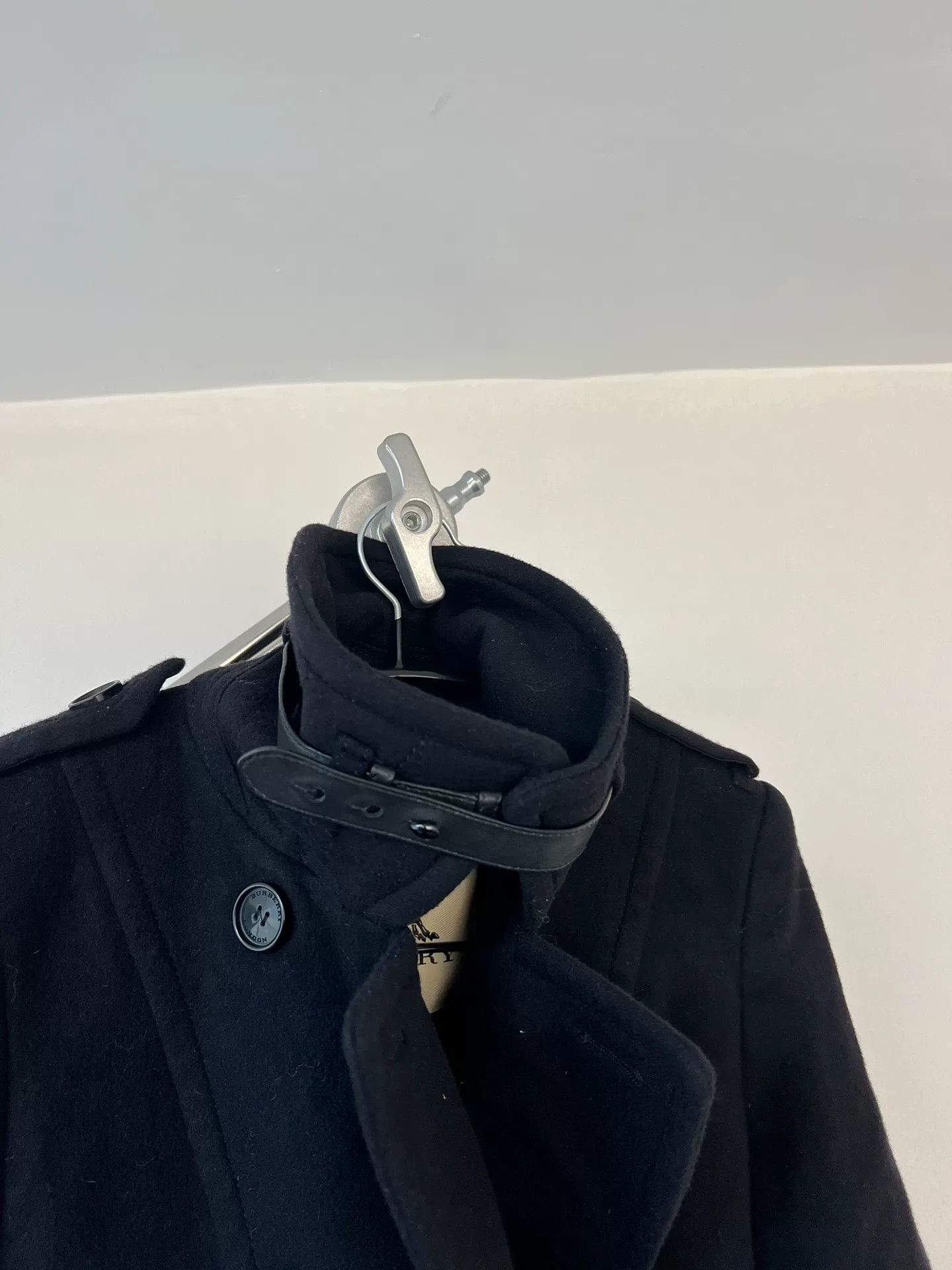 Burberry Burberry Wool Coat with Leather Details Size S / US 4 / IT 40 - 5 Thumbnail