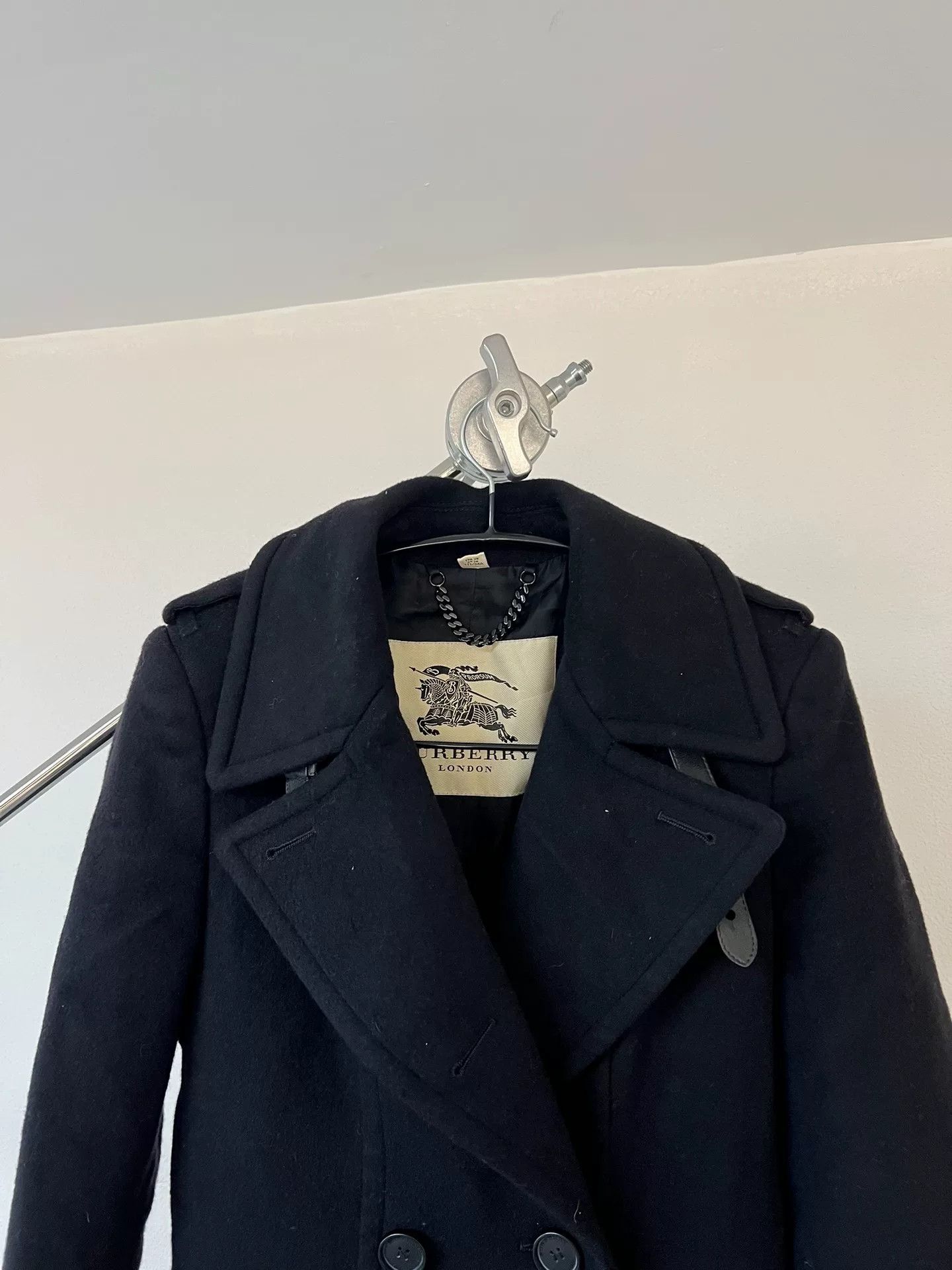 Burberry Burberry Wool Coat with Leather Details Size S / US 4 / IT 40 - 3 Thumbnail