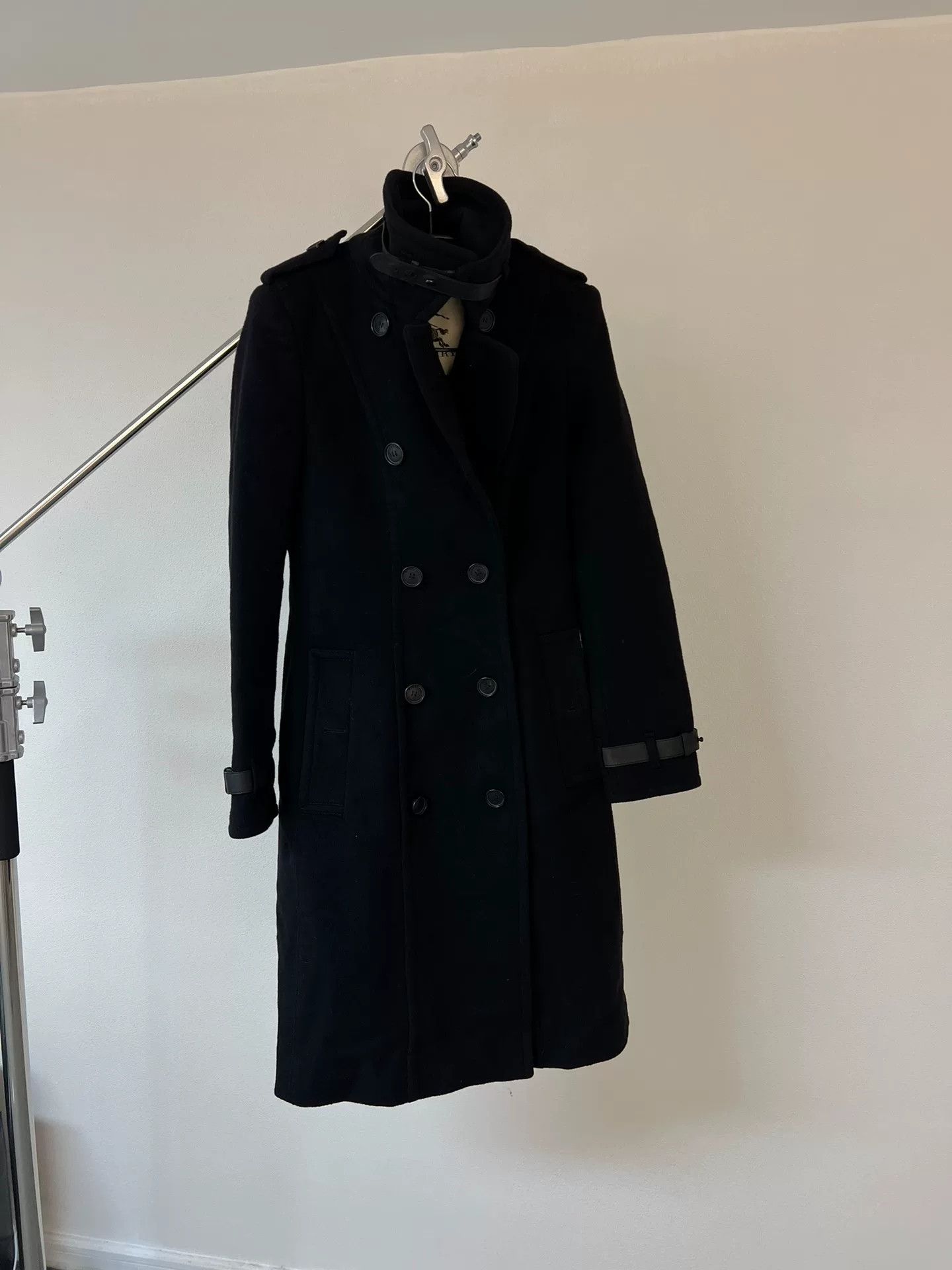Burberry Burberry Wool Coat with Leather Details Size S / US 4 / IT 40 - 4 Thumbnail