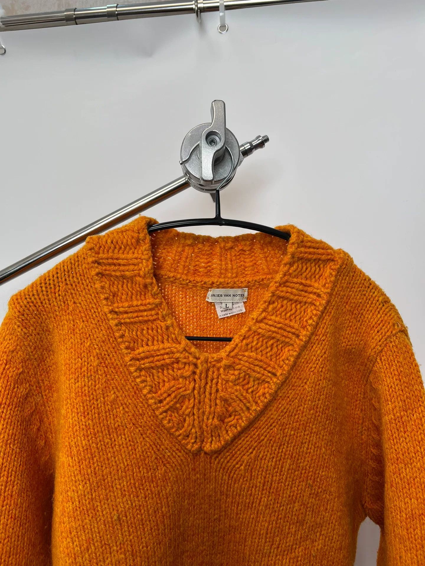 Dries Van Noten Dries Van Noten Orange Wool Sweater Size L / US 10 / IT 46 - 3 Thumbnail
