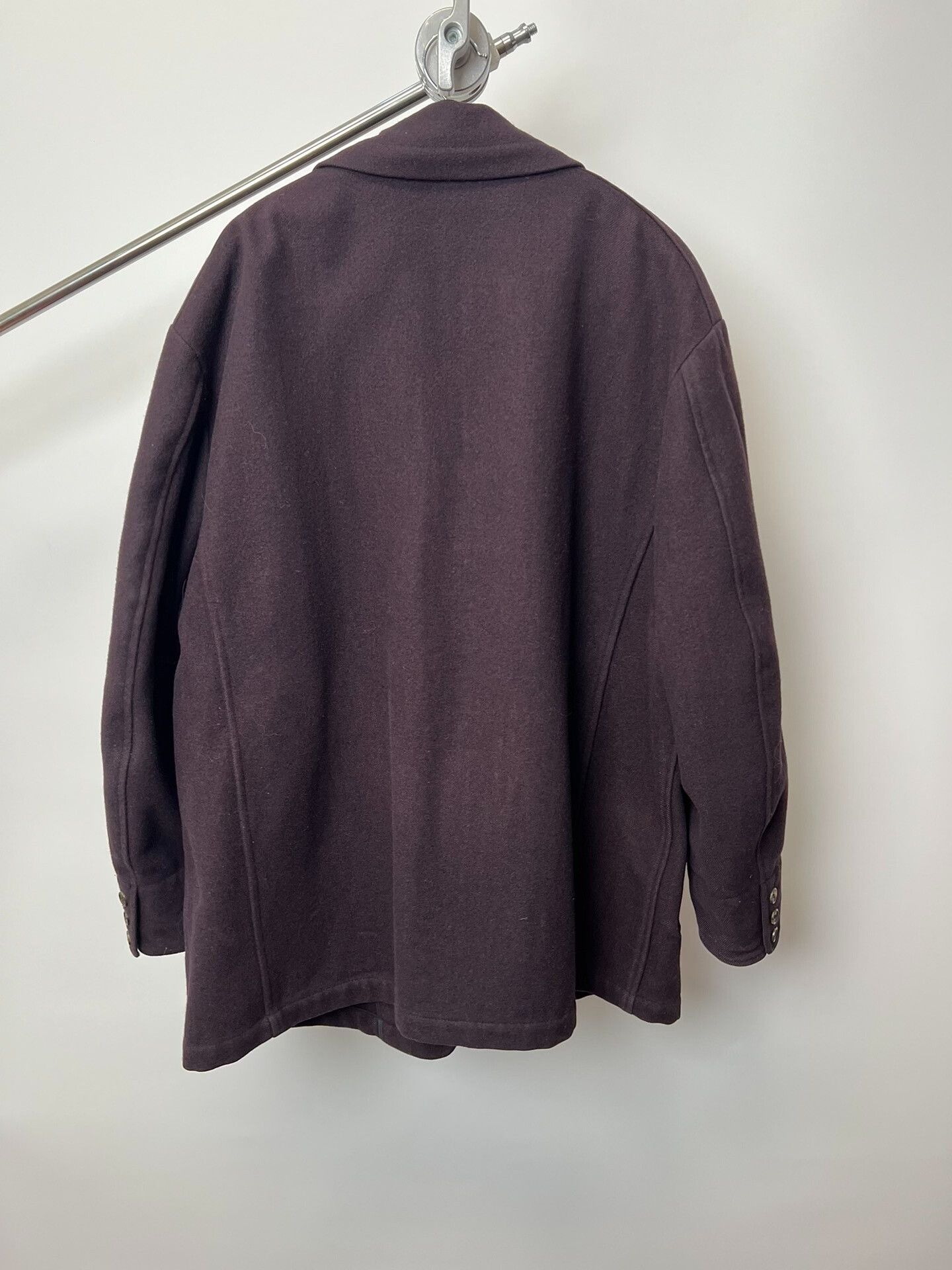 Yohji Yamamoto Yohji Yamamoto Purple Wool Blend Coat Size US L / EU 52-54 / 3 - 6 Thumbnail