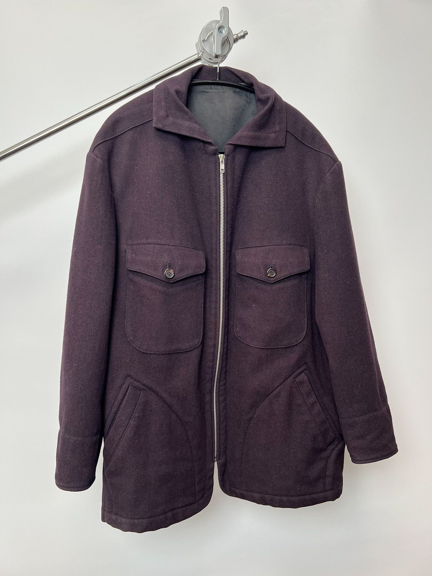 Yohji Yamamoto Yohji Yamamoto Purple Wool Blend Coat Size US L / EU 52-54 / 3 - 2 Thumbnail