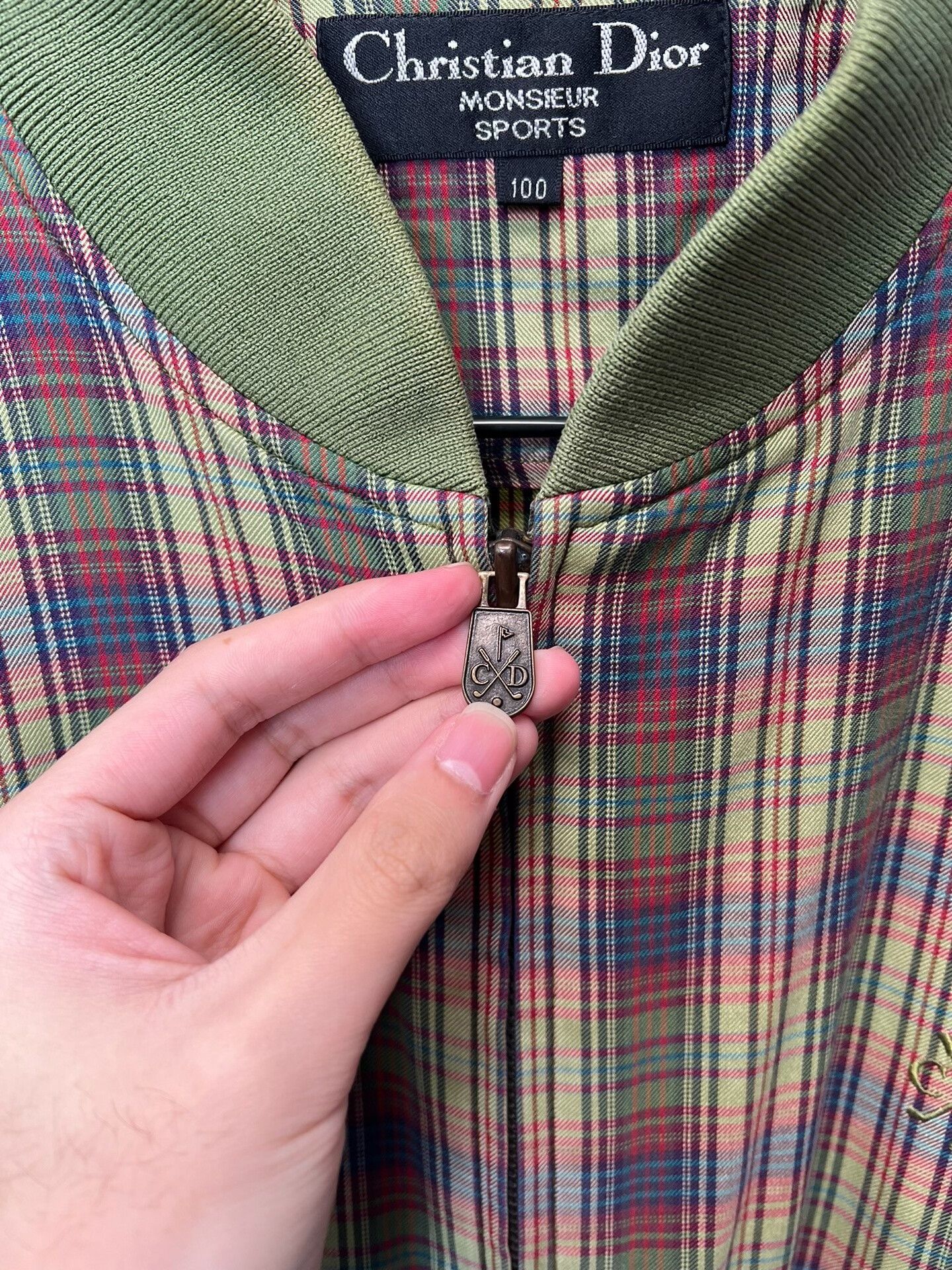 Dior Christian Dior Green Plaid Zip Jacket Size US M / EU 48-50 / 2 - 4 Thumbnail