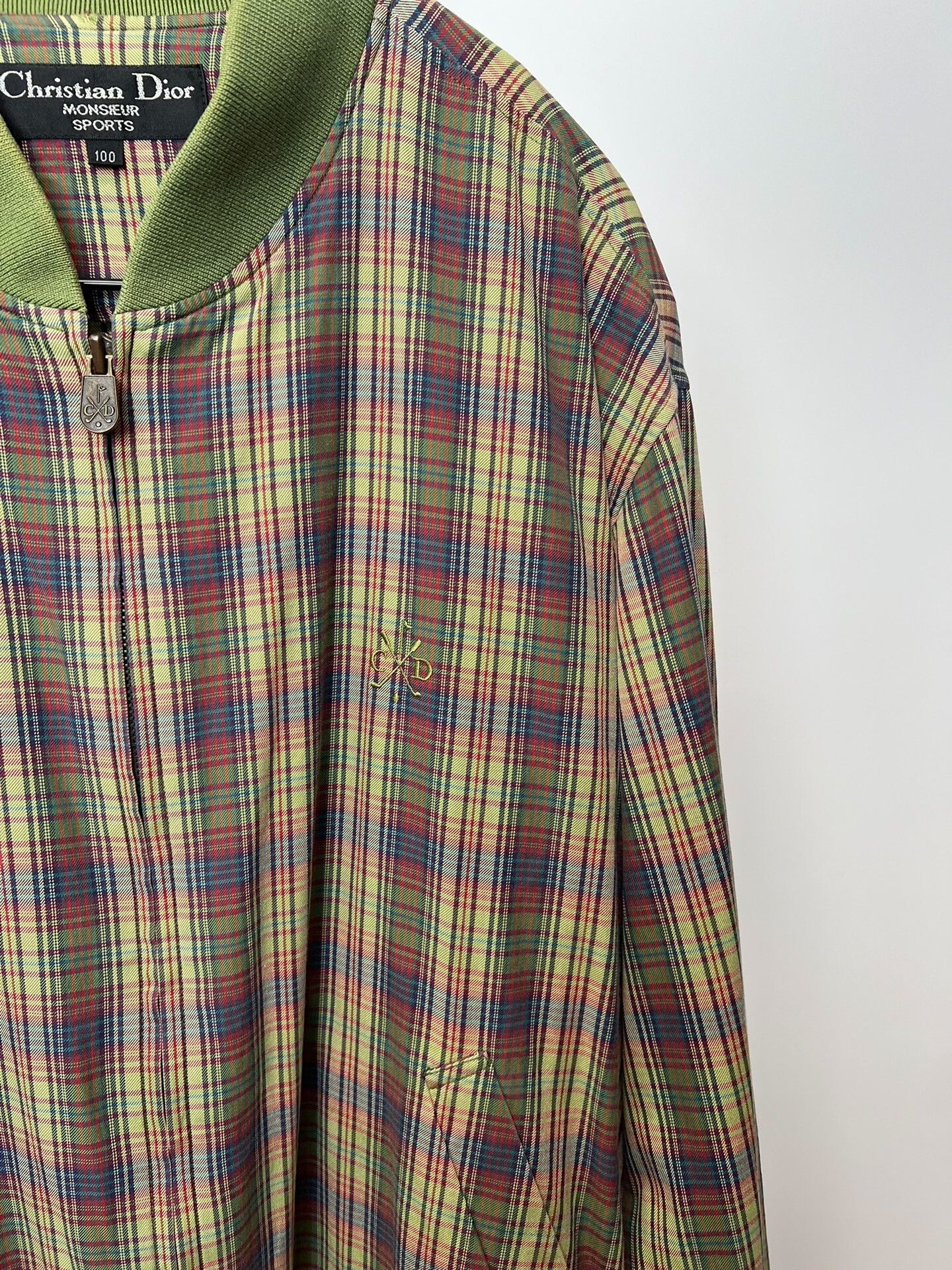 Dior Christian Dior Green Plaid Zip Jacket Size US M / EU 48-50 / 2 - 5 Thumbnail